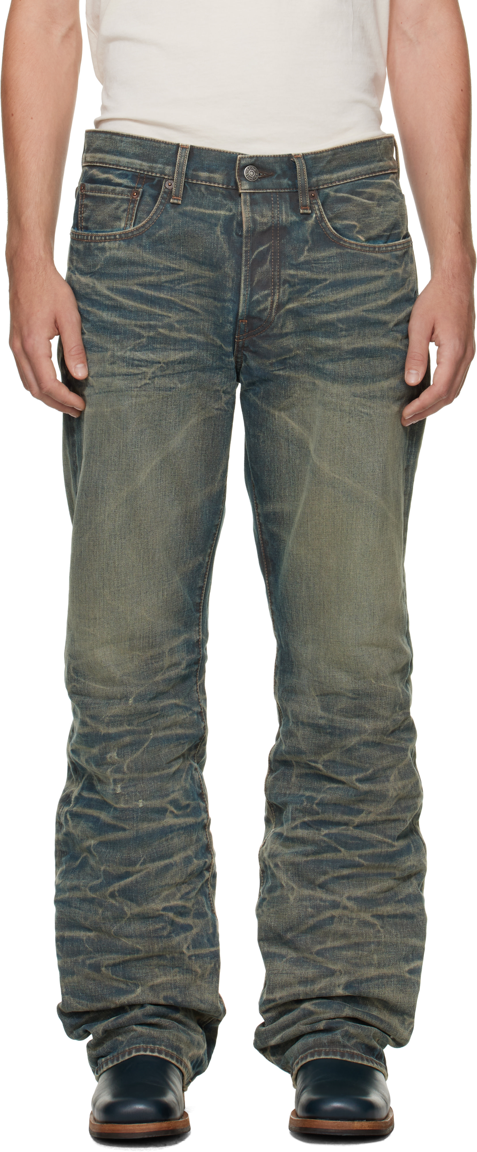 Acne Studios - Jean 2010 bleu à coupe classique