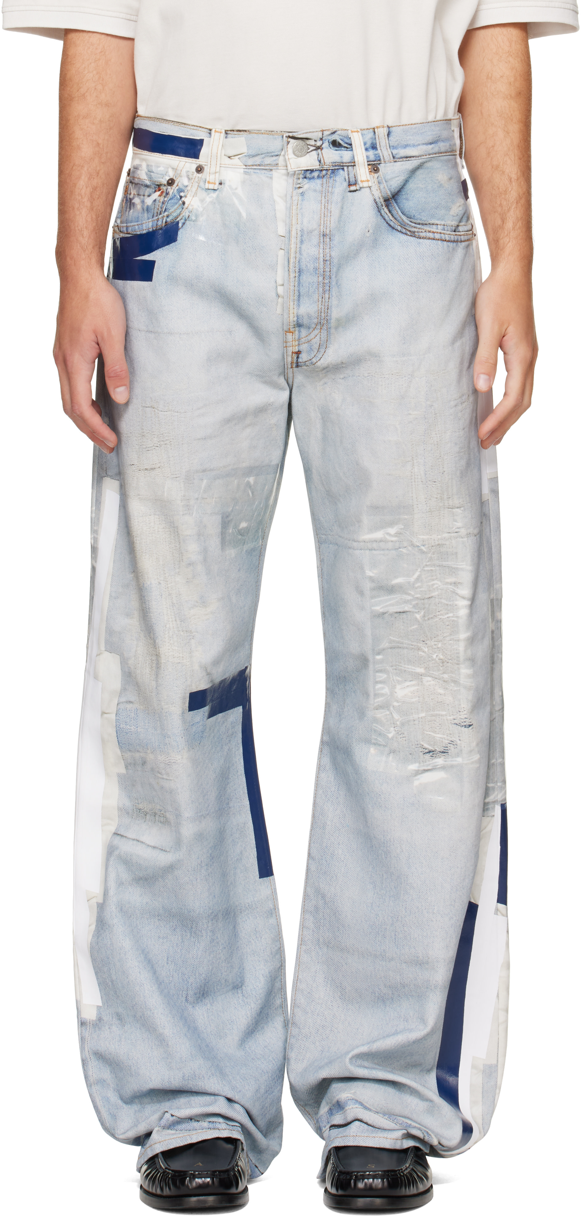 Acne Studios: Blue Trompe-L'oeil Tape 2021M Jeans | SSENSE