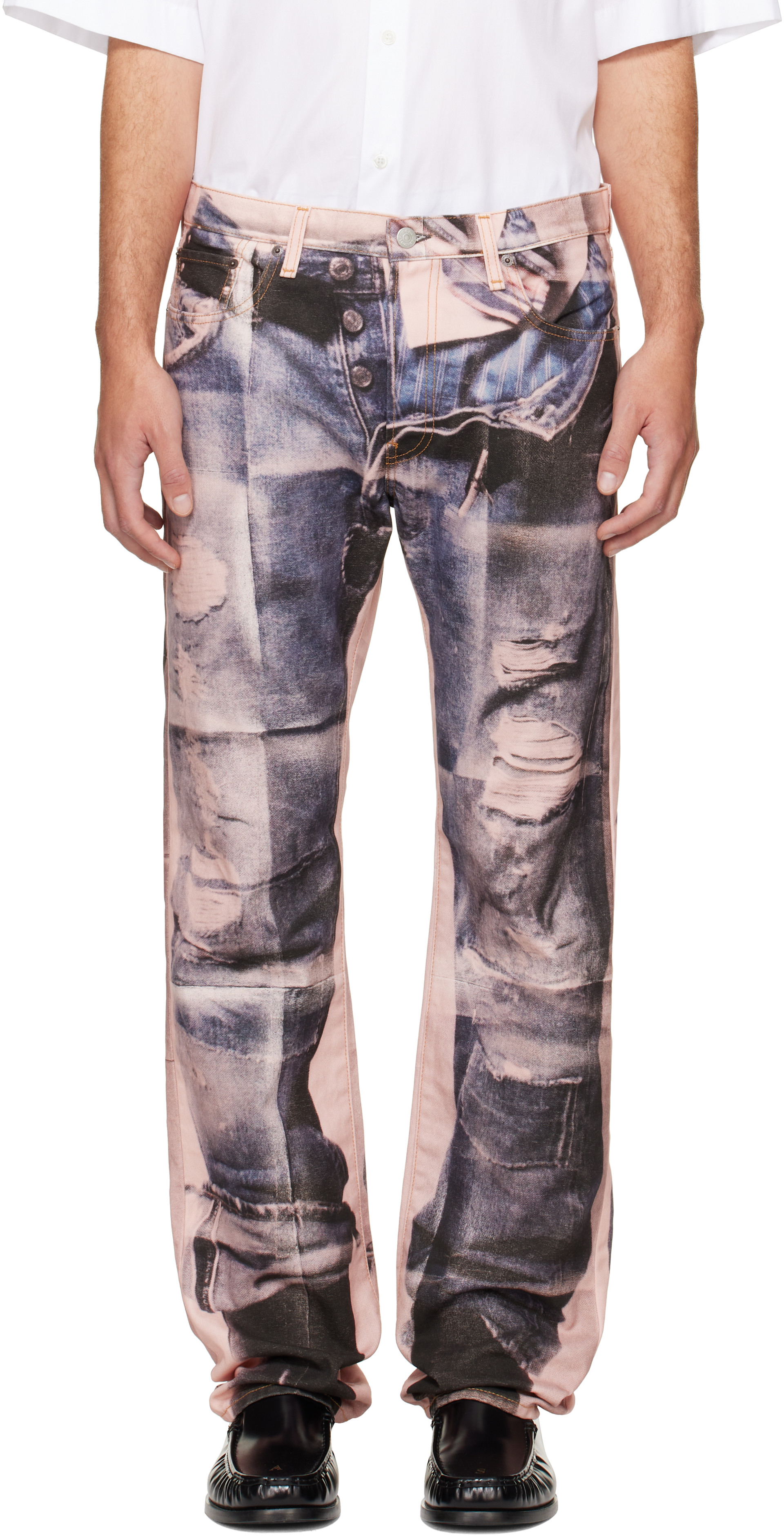Acne Studios: Pink Trompe-L'oeil 1996M Jeans | SSENSE