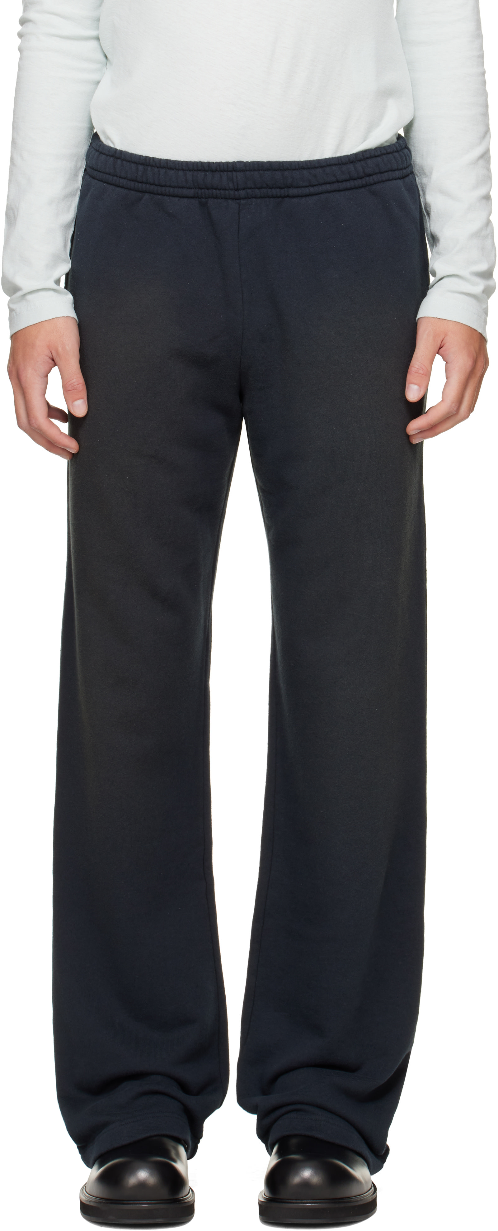 Acne Studios - Pantalon gris en molleton à logo