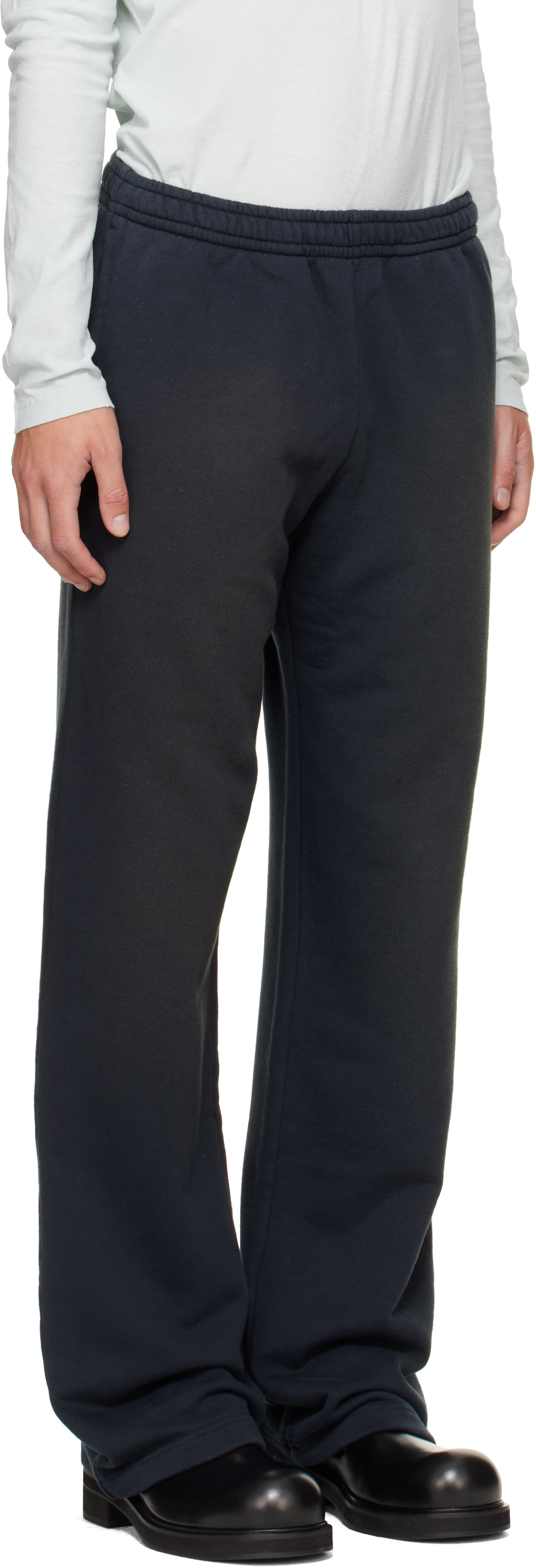 Acne Studios - Pantalon gris en molleton à logo