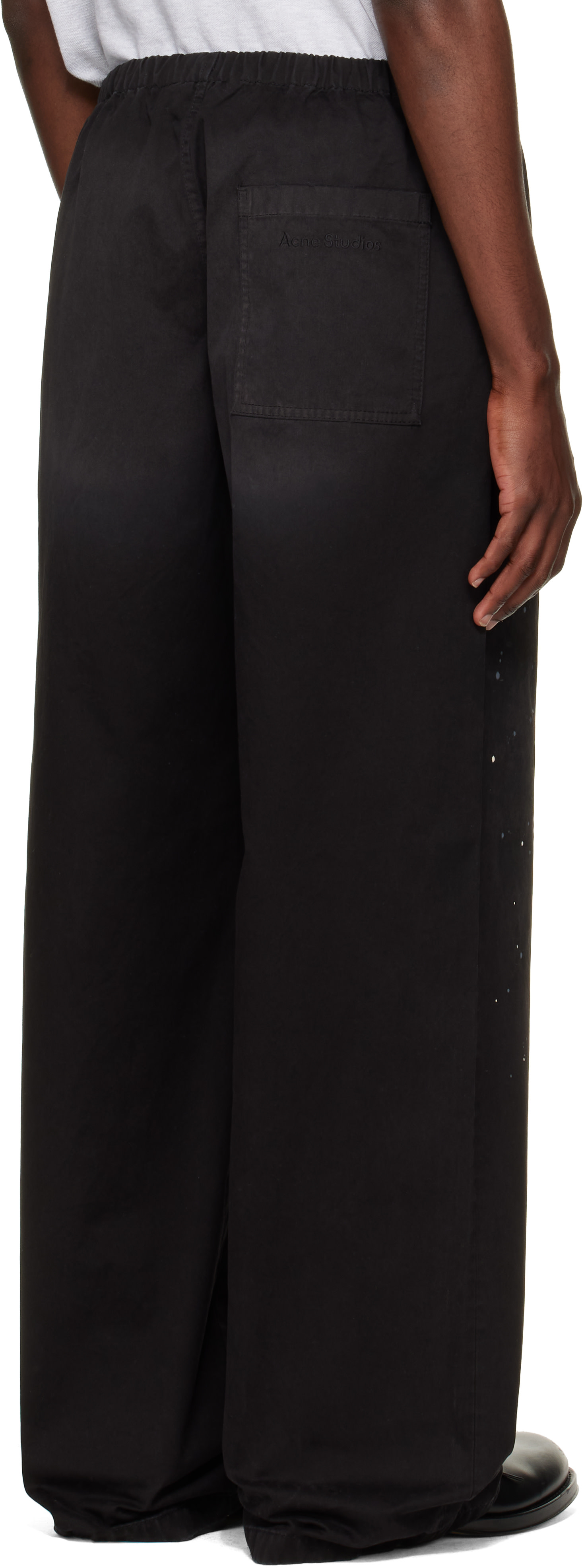 Acne Studios - Black Paint Splatter Drawstring Trousers