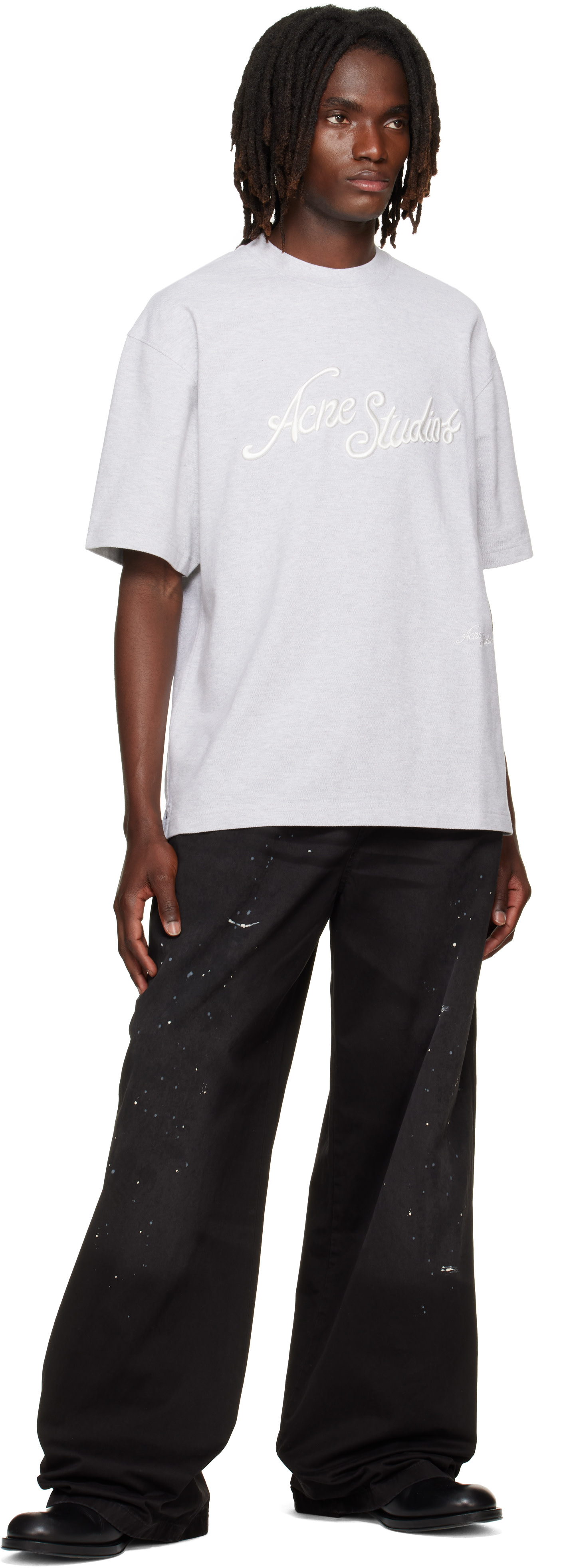 Acne Studios - Black Paint Splatter Drawstring Trousers