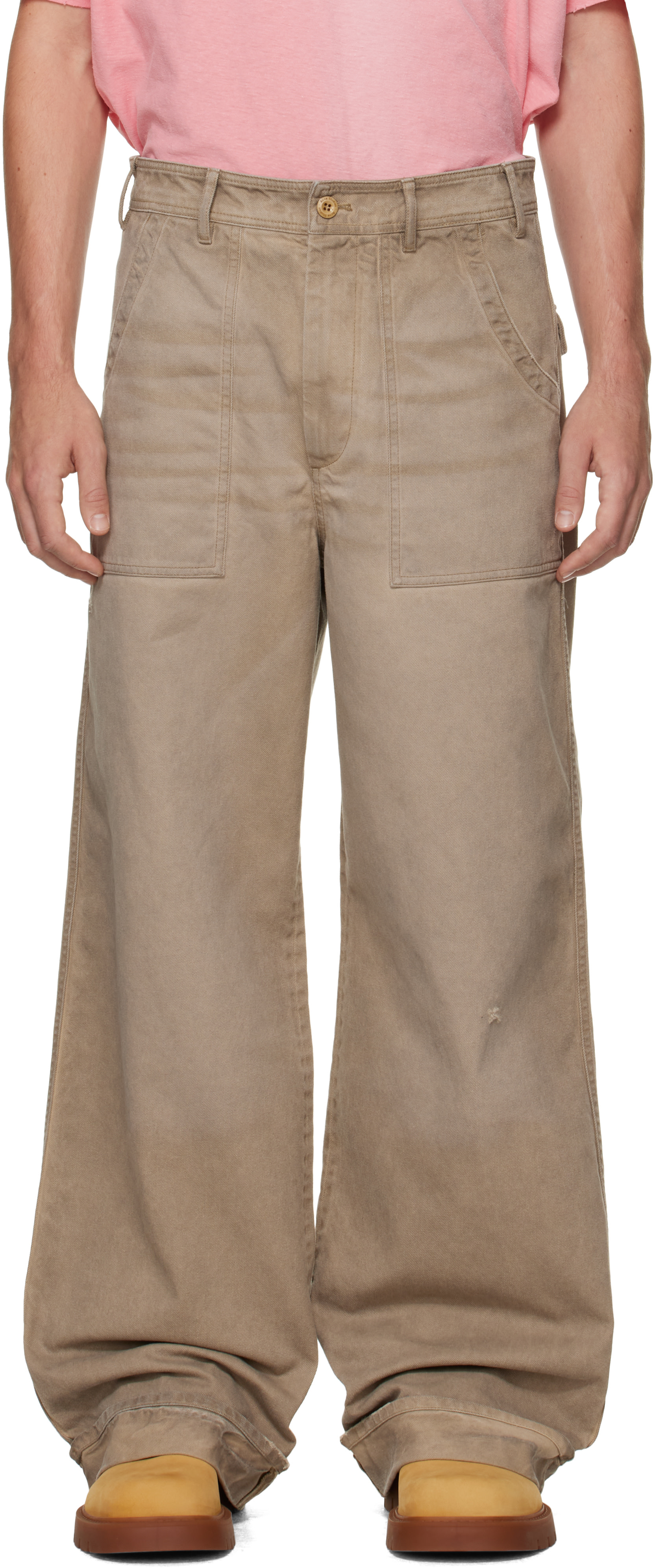 Acne Studios - Beige Stained Twill Trousers