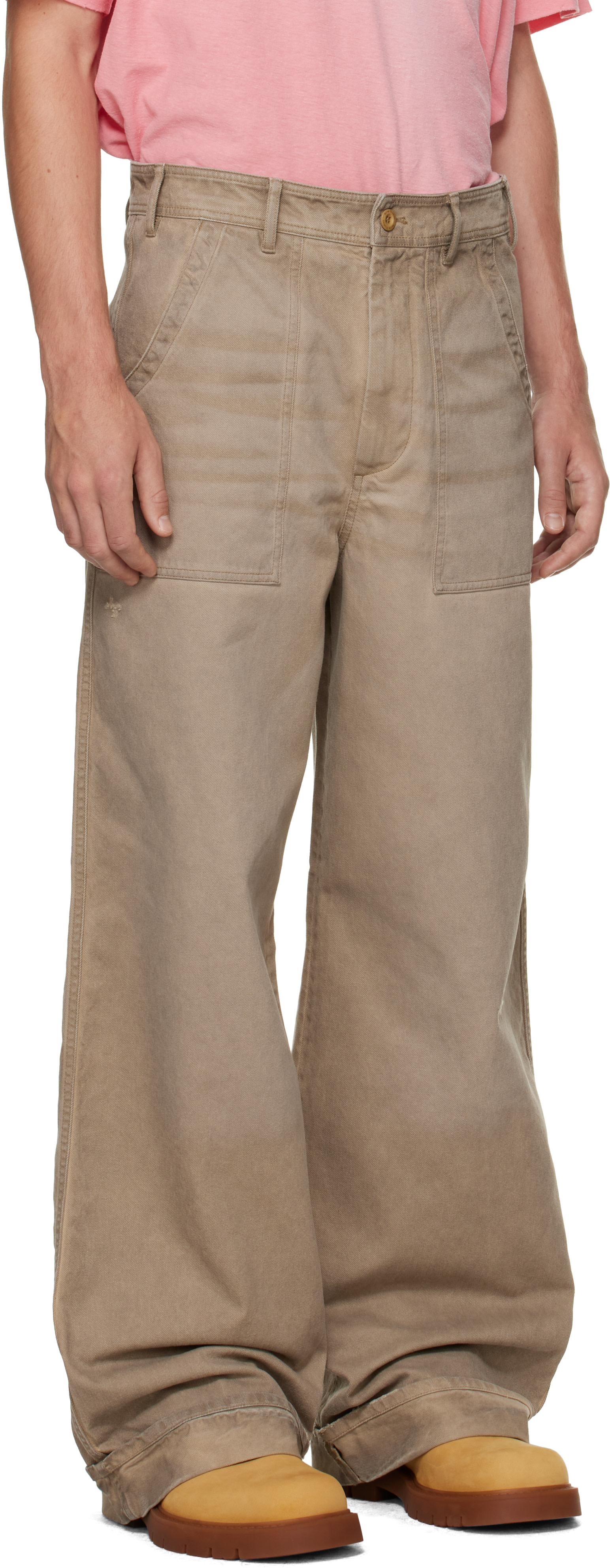 Acne Studios - Beige Stained Twill Trousers