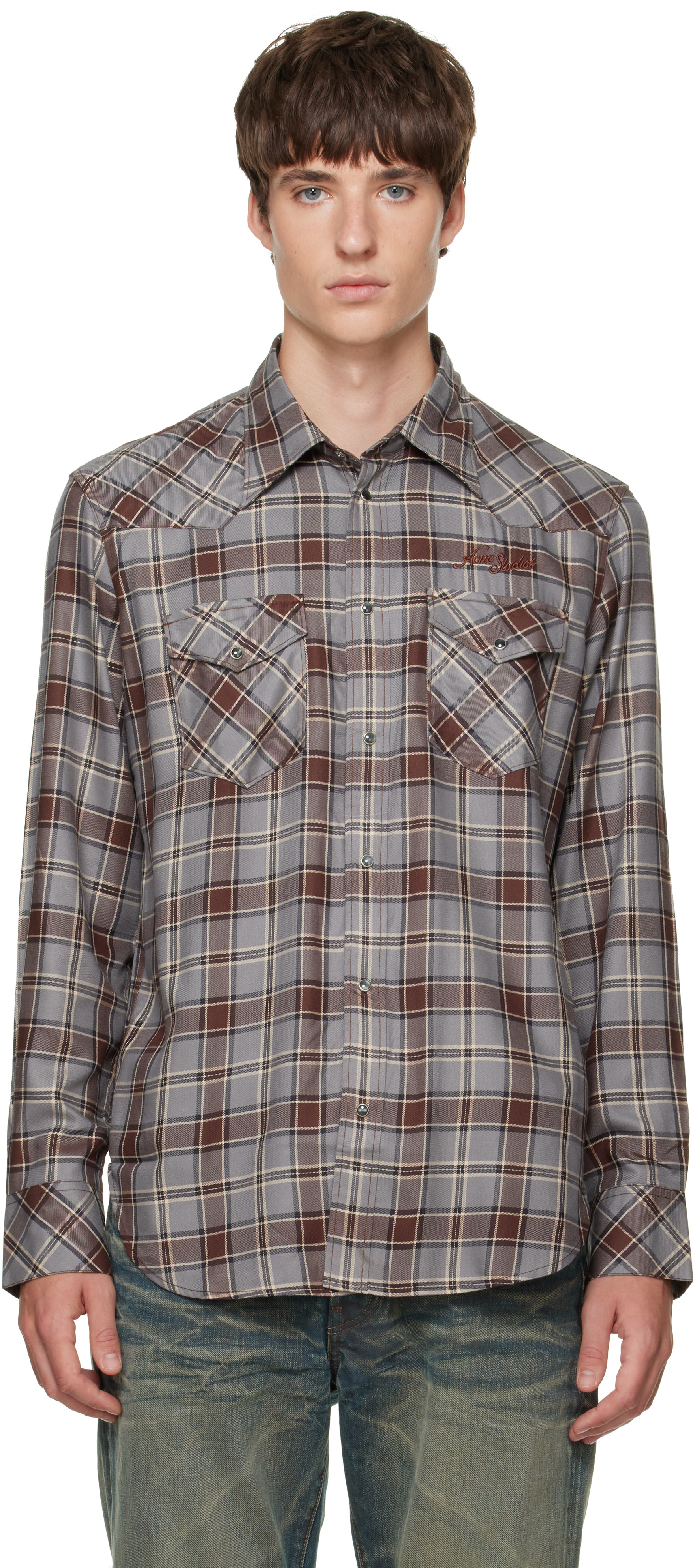 Acne Studios - Gray Flannel Check Button-Up Shirt
