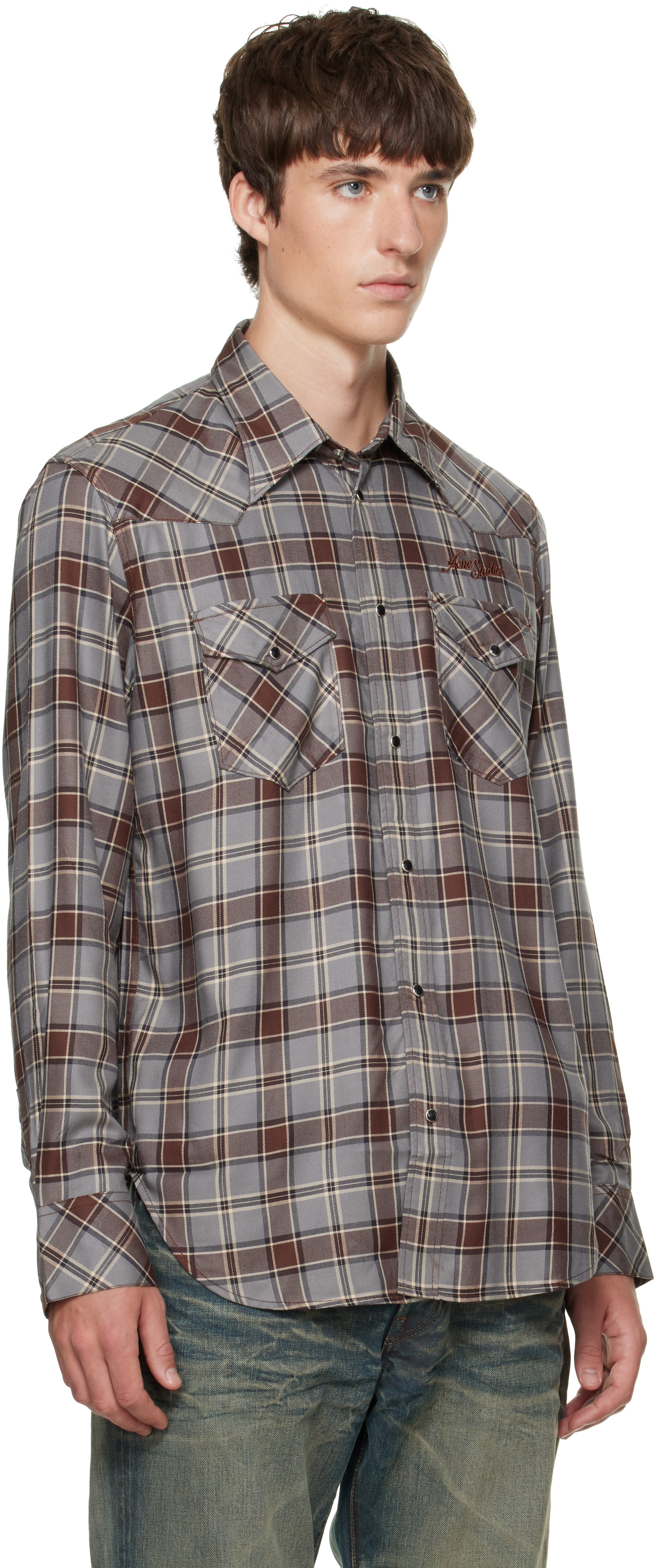 Acne Studios - Gray Flannel Check Button-Up Shirt