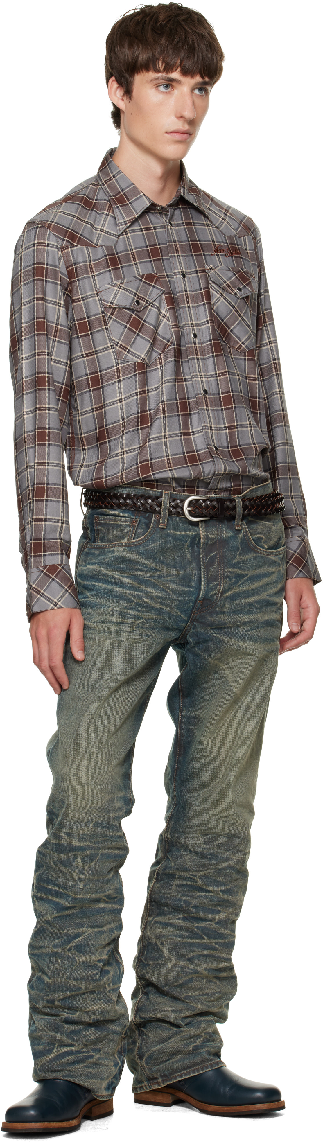 Acne Studios - Gray Flannel Check Button-Up Shirt