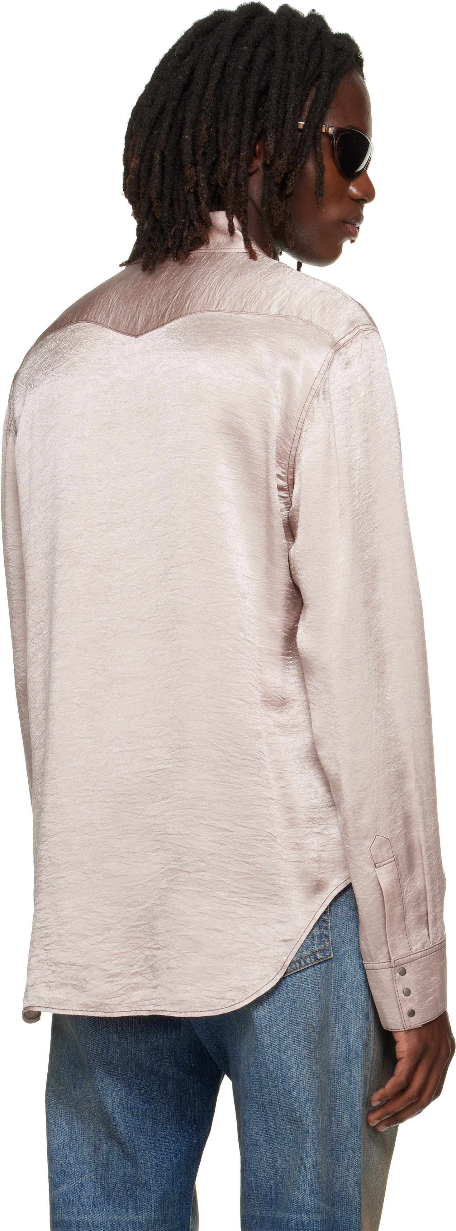 Acne Studios - ピンク Textured サテン ボタンアップシャツ