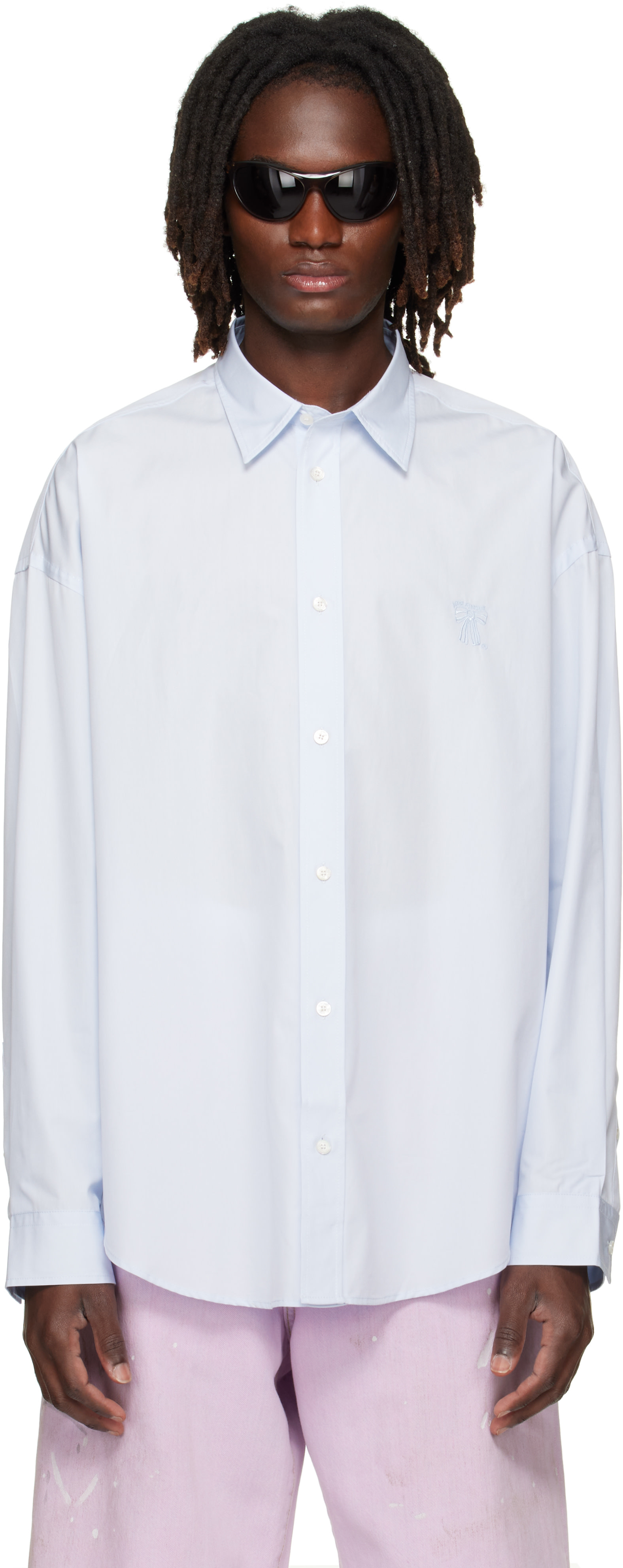 Acne Studios - Blue Button-Up Logo Shirt