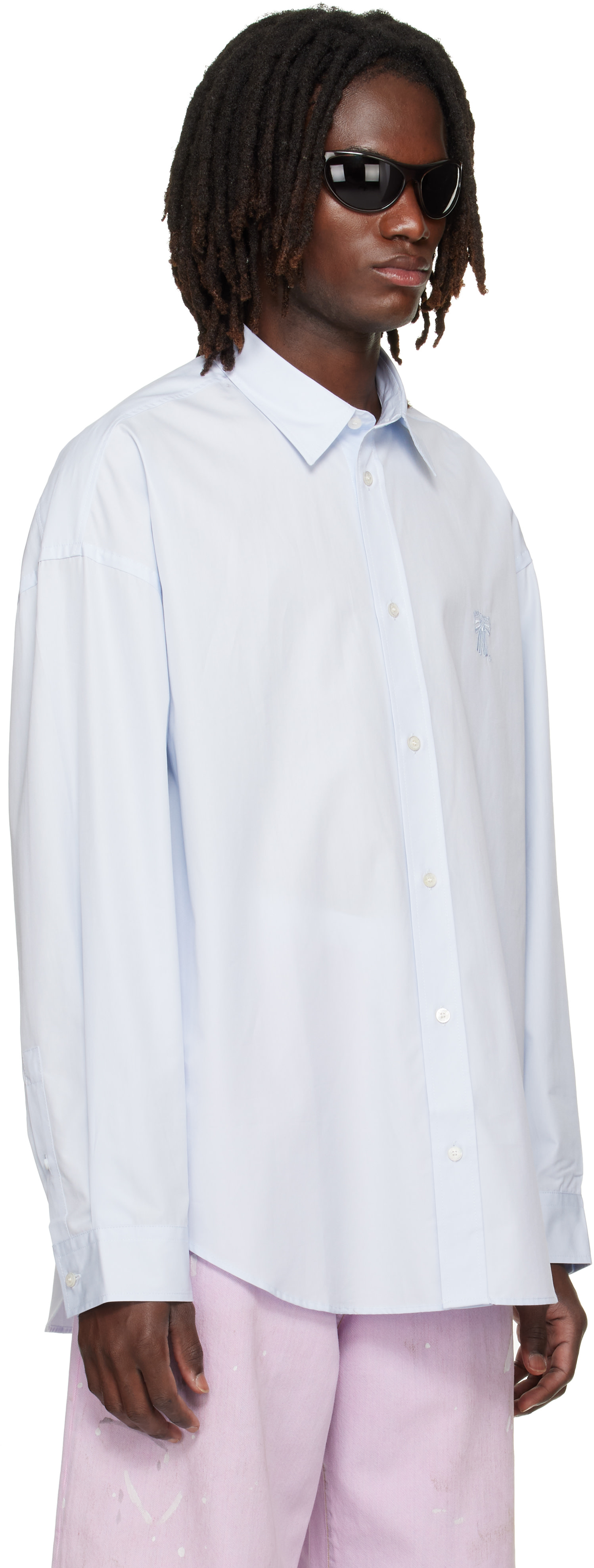 Acne Studios - Blue Button-Up Logo Shirt