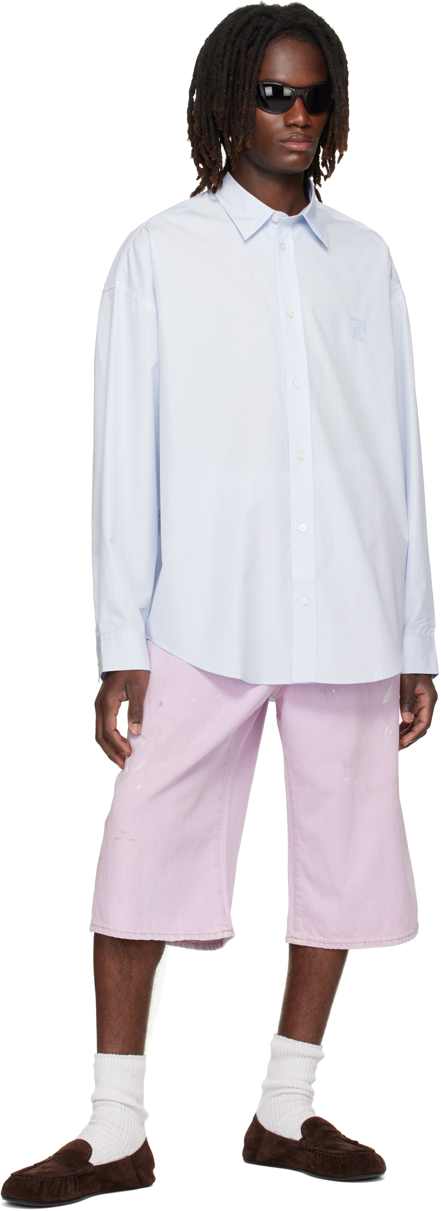 Acne Studios - Blue Button-Up Logo Shirt