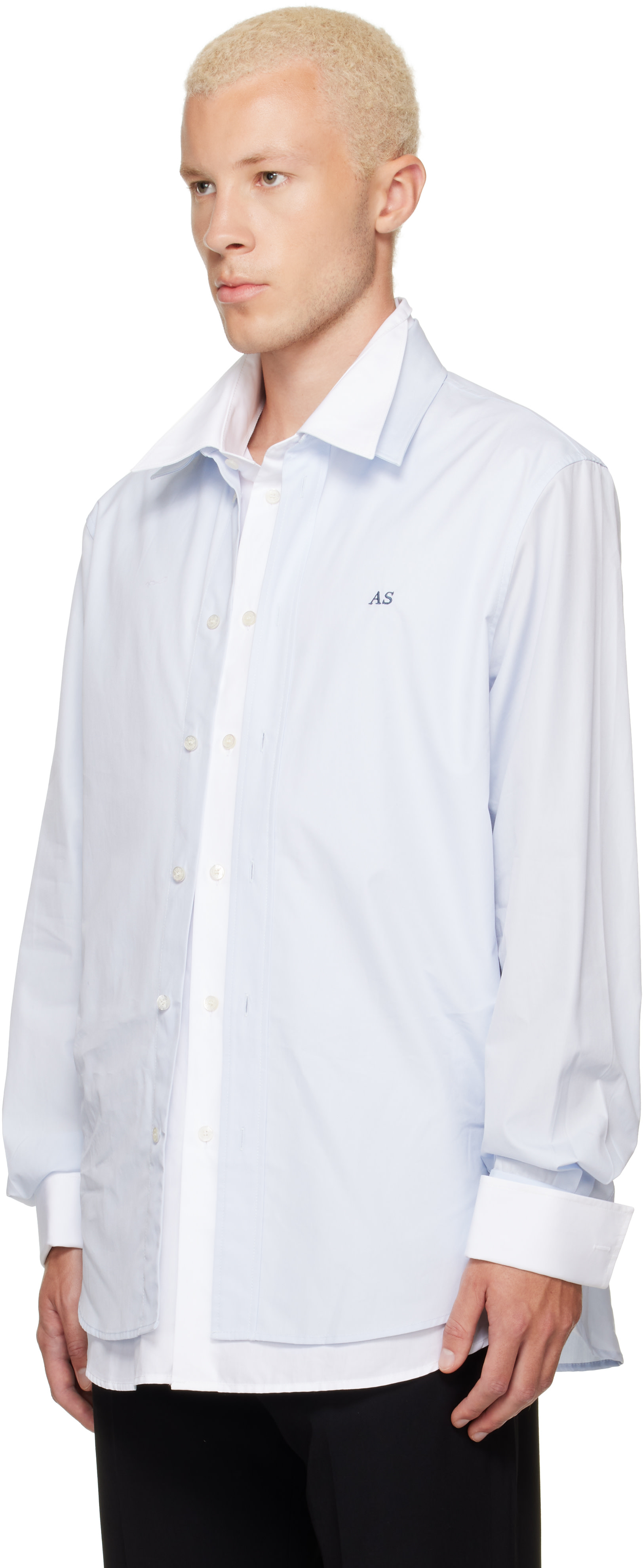 Acne Studios - Blue Layered Poplin Button-Up Shirt