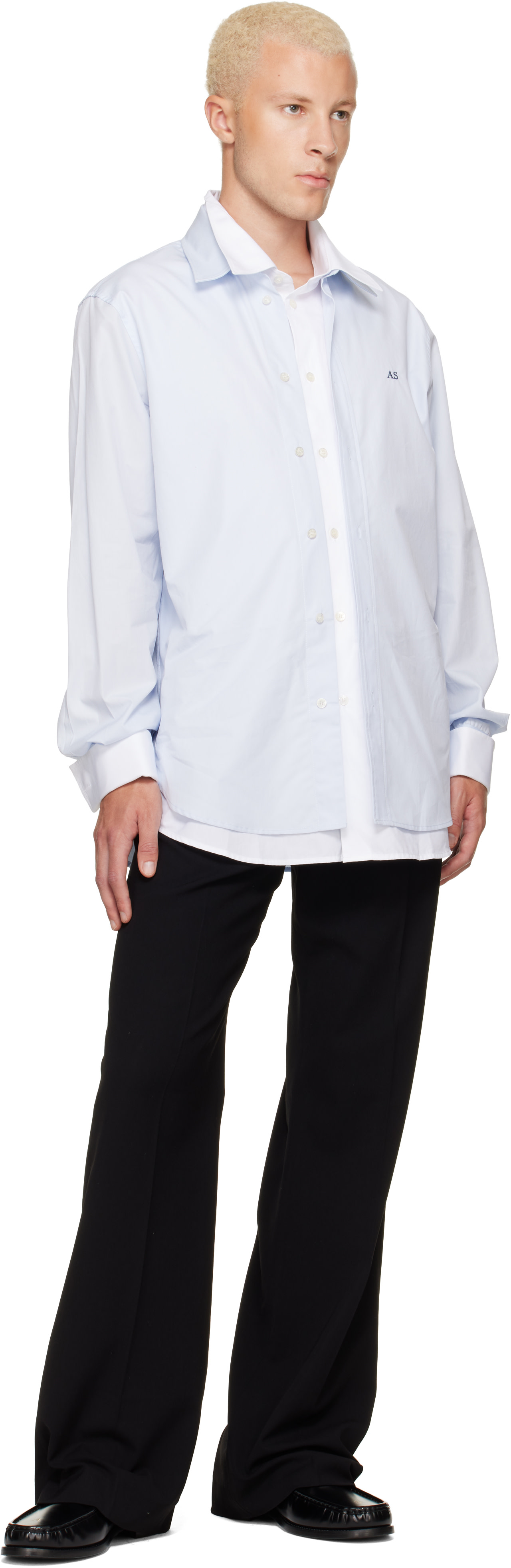 Acne Studios - Blue Layered Poplin Button-Up Shirt
