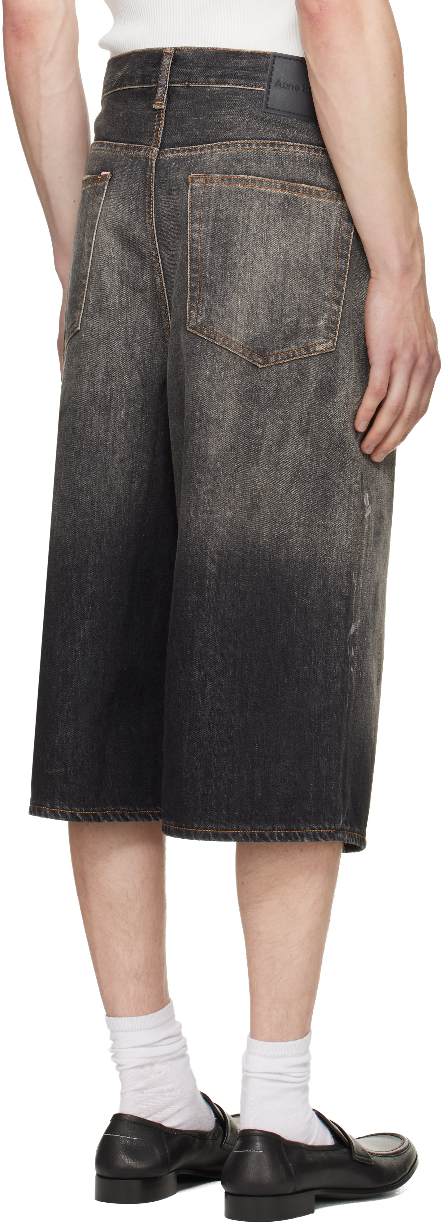 Acne Studios - Black Faded Denim Shorts