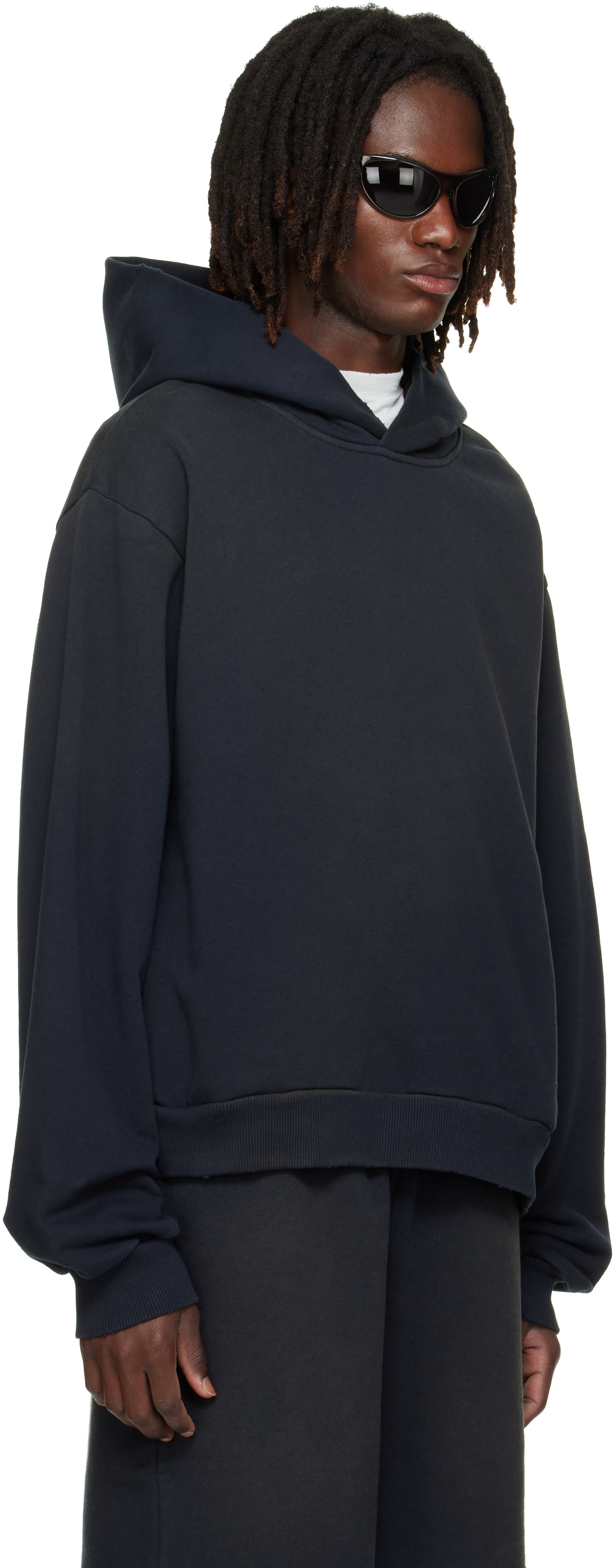 Acne Studios: Black Fleece Logo Hoodie | SSENSE