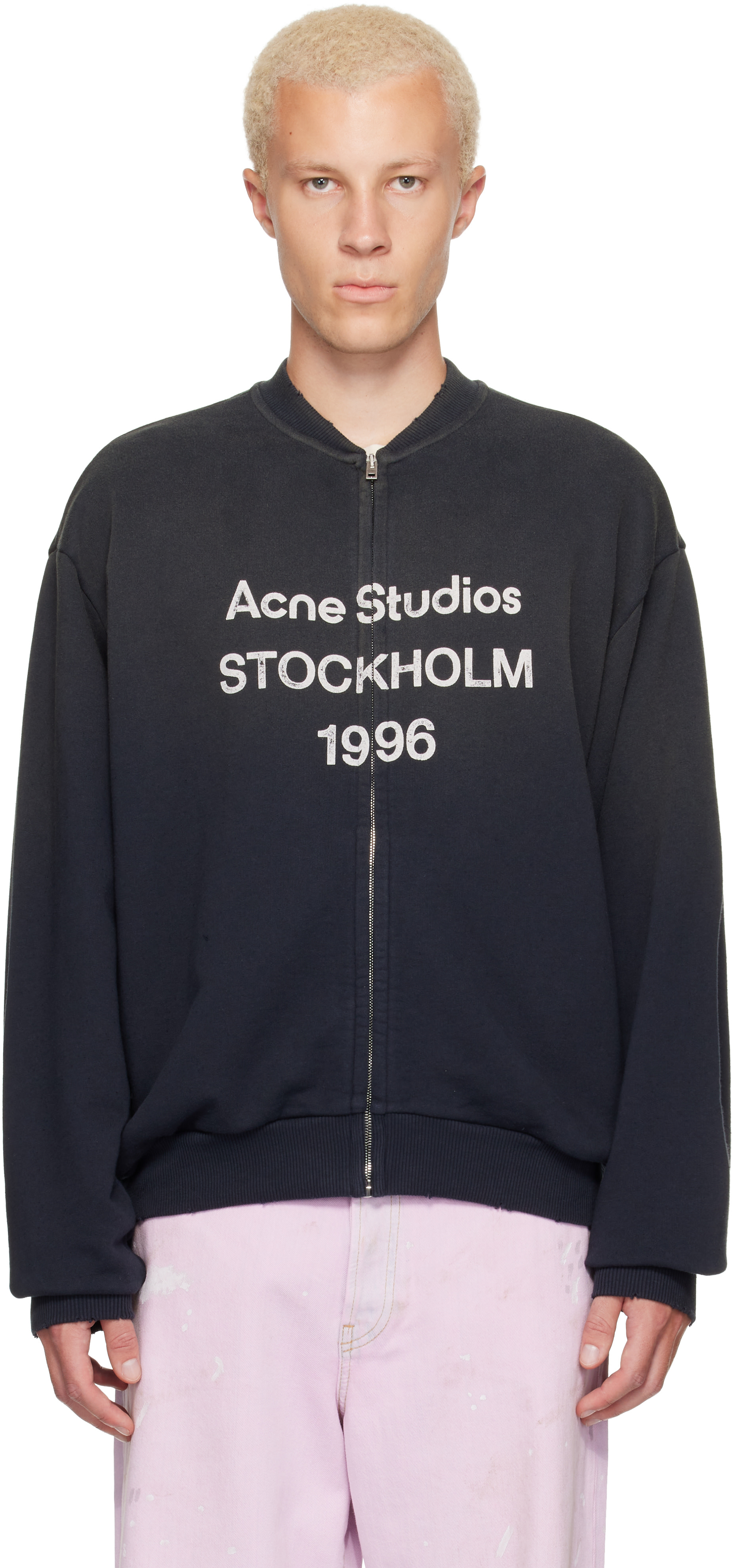 Acne Studios - Black Washed Zip-Up Cardigan
