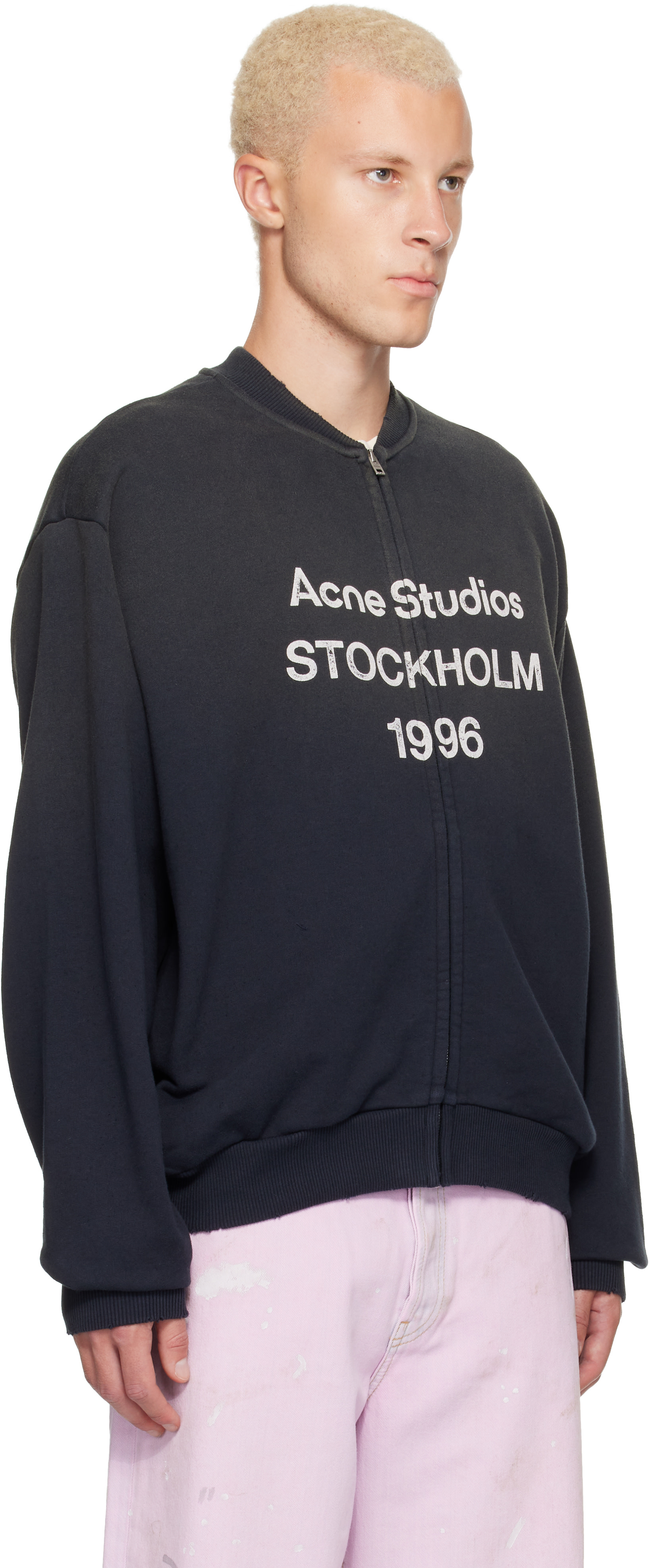 Acne Studios - Black Washed Zip-Up Cardigan
