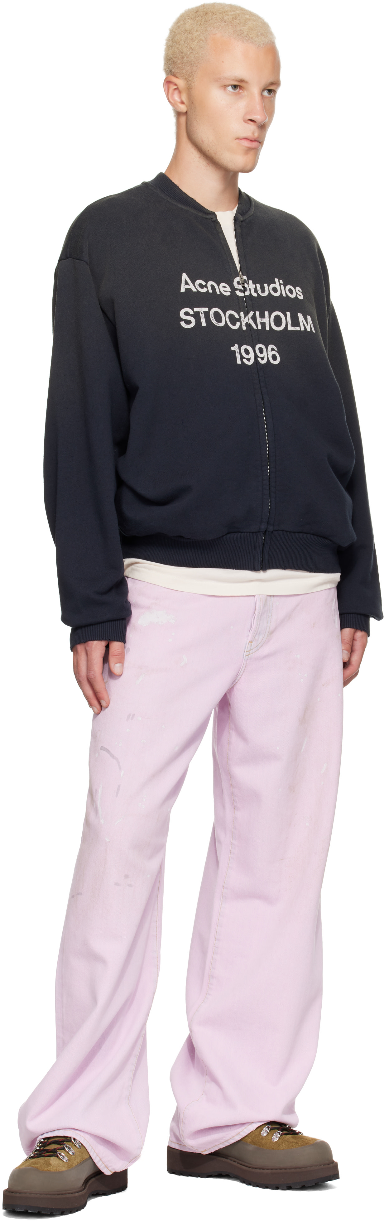 Acne Studios - Black Washed Zip-Up Cardigan