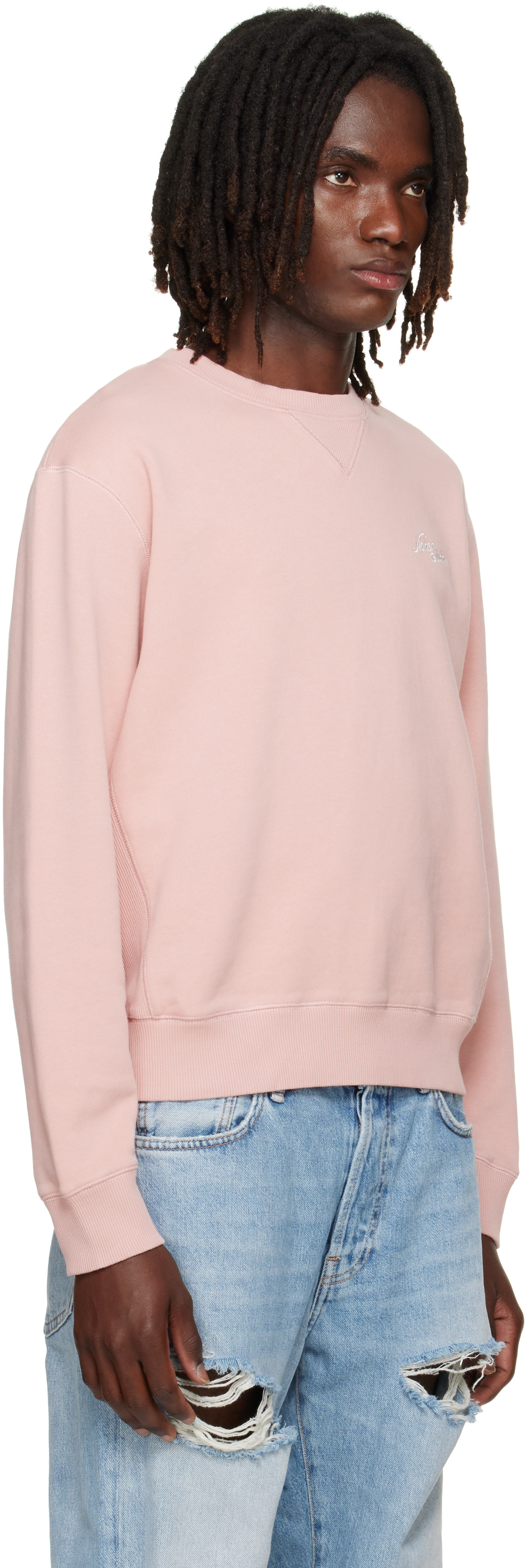 Acne Studios - Pull molletonné rose à logo