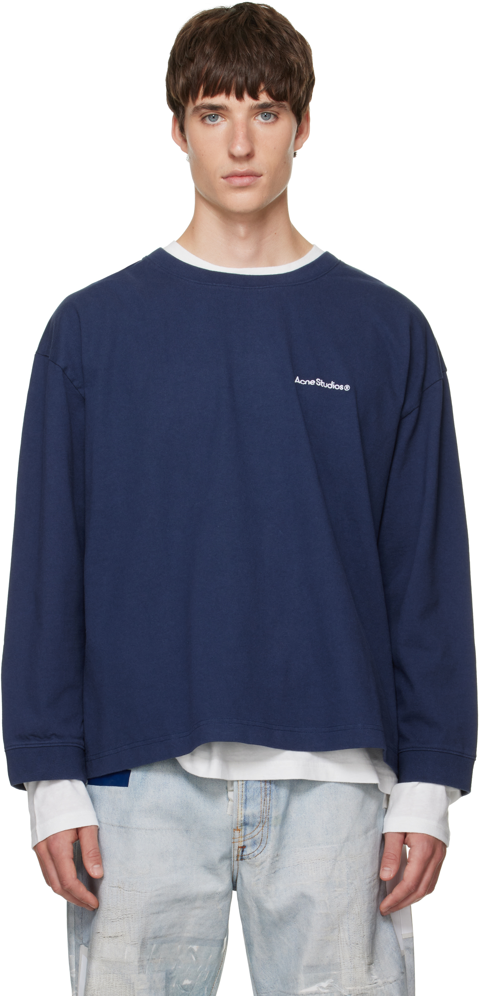 Acne Studios - Navy Layered Logo Sweatshirt
