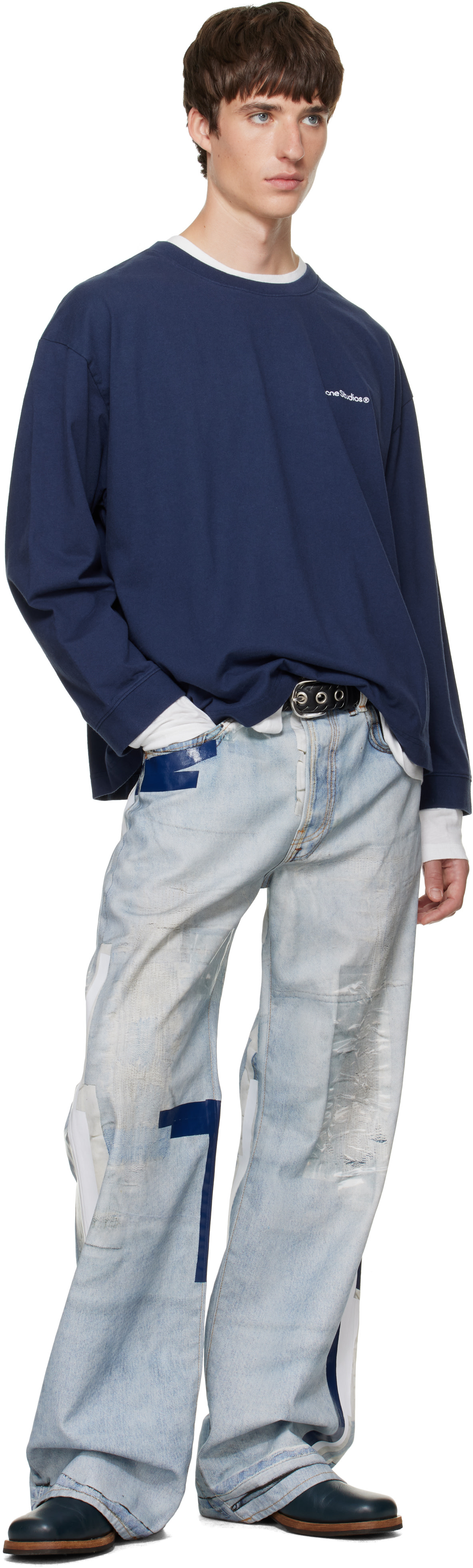 Acne Studios - Navy Layered Logo Sweatshirt
