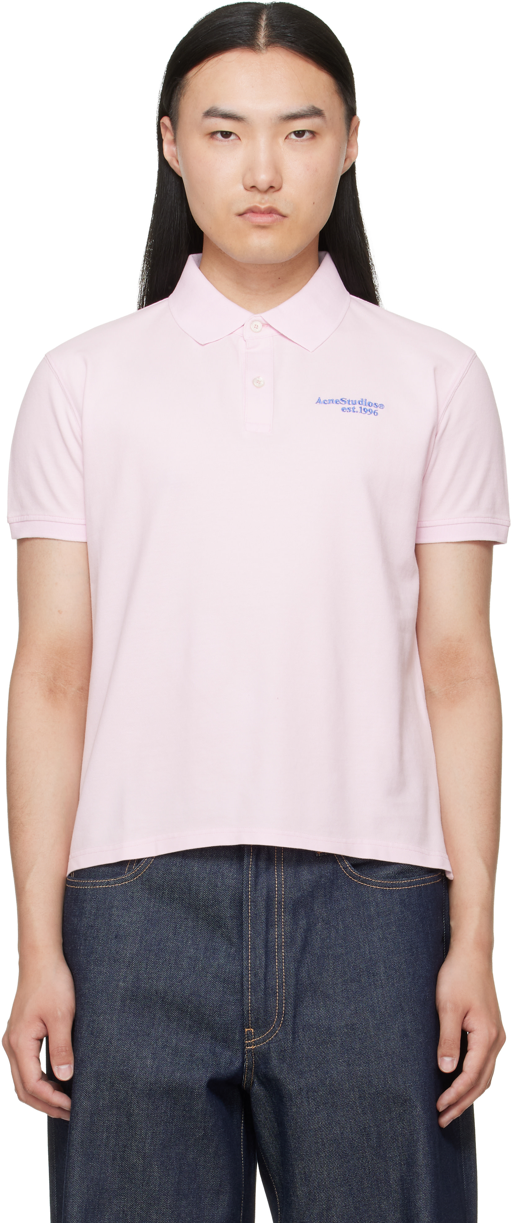 Acne Studios - Polo rose à logo