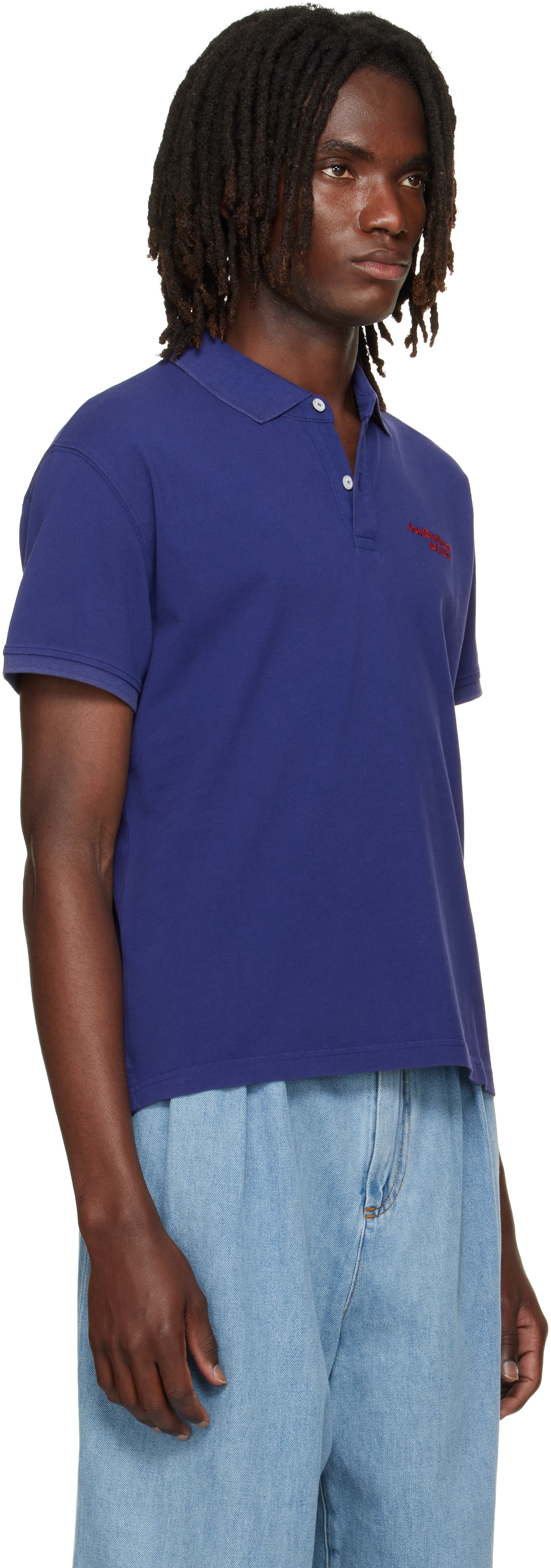 Acne Studios - Purple Embroidered Logo Polo