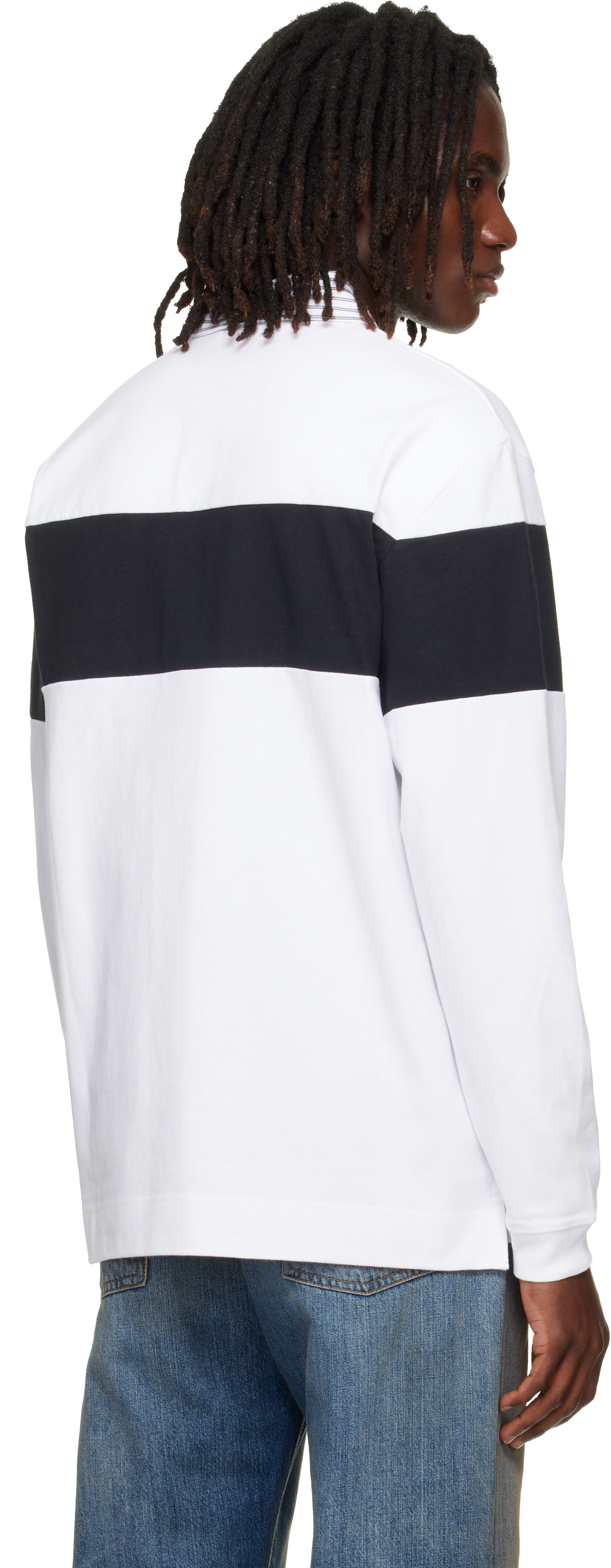 Acne Studios - Black & White Striped Polo