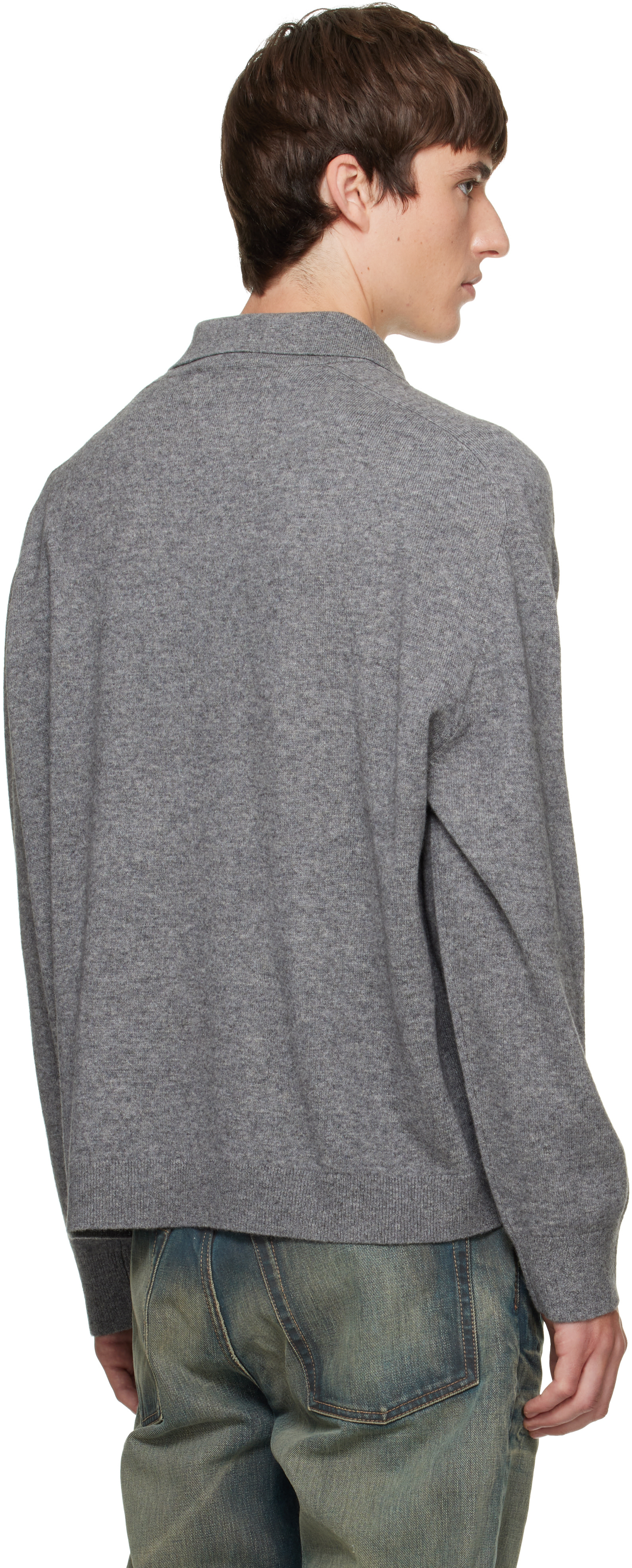 Acne Studios - Gray Wool Knit Polo