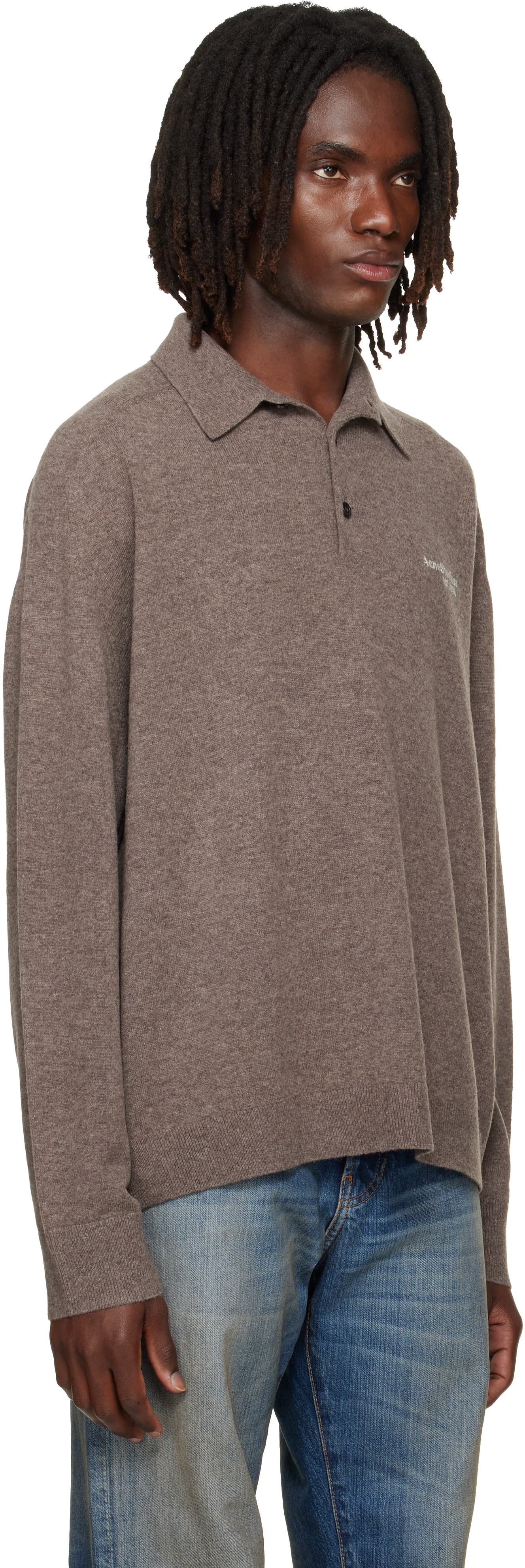 Acne Studios - Brown Wool Knit Polo