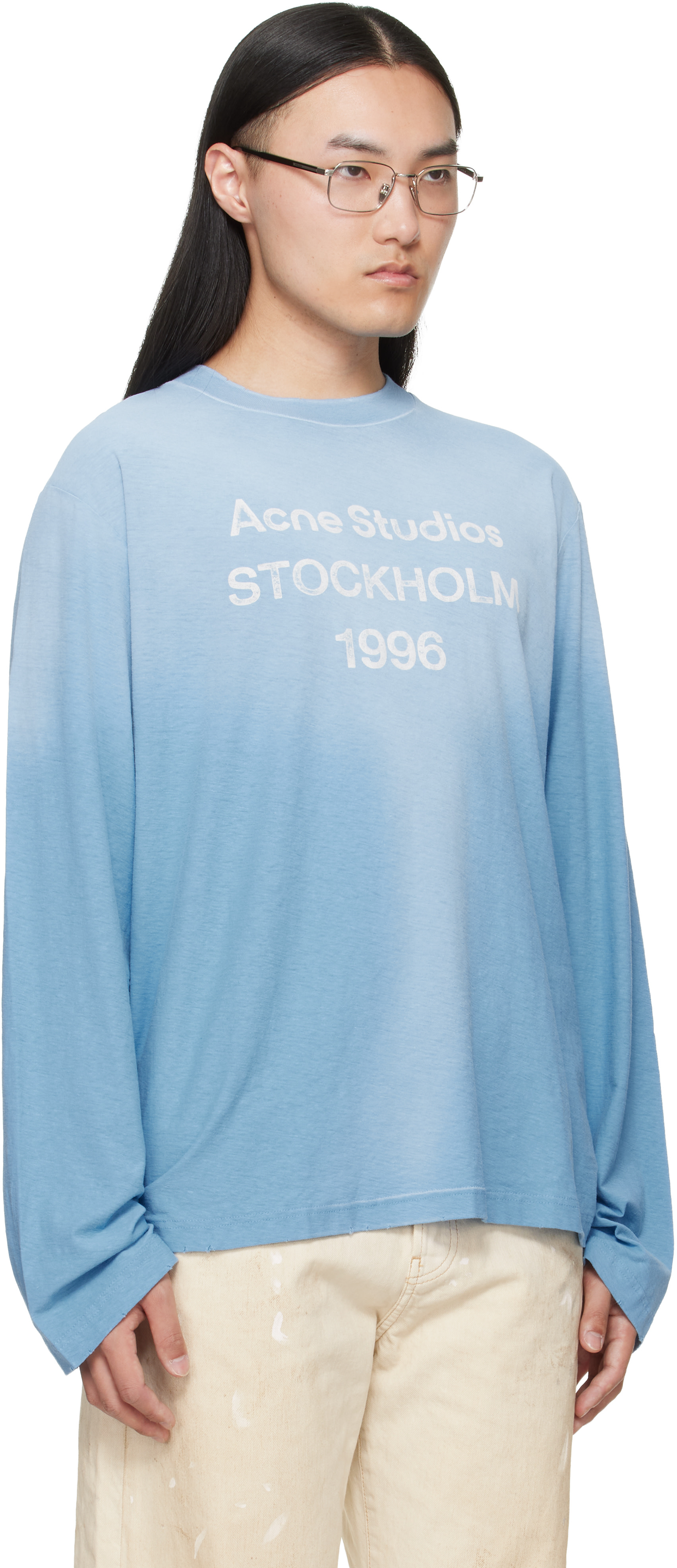 Acne Studios - ブルー Sprayed '1996' ロゴ Tシャツ
