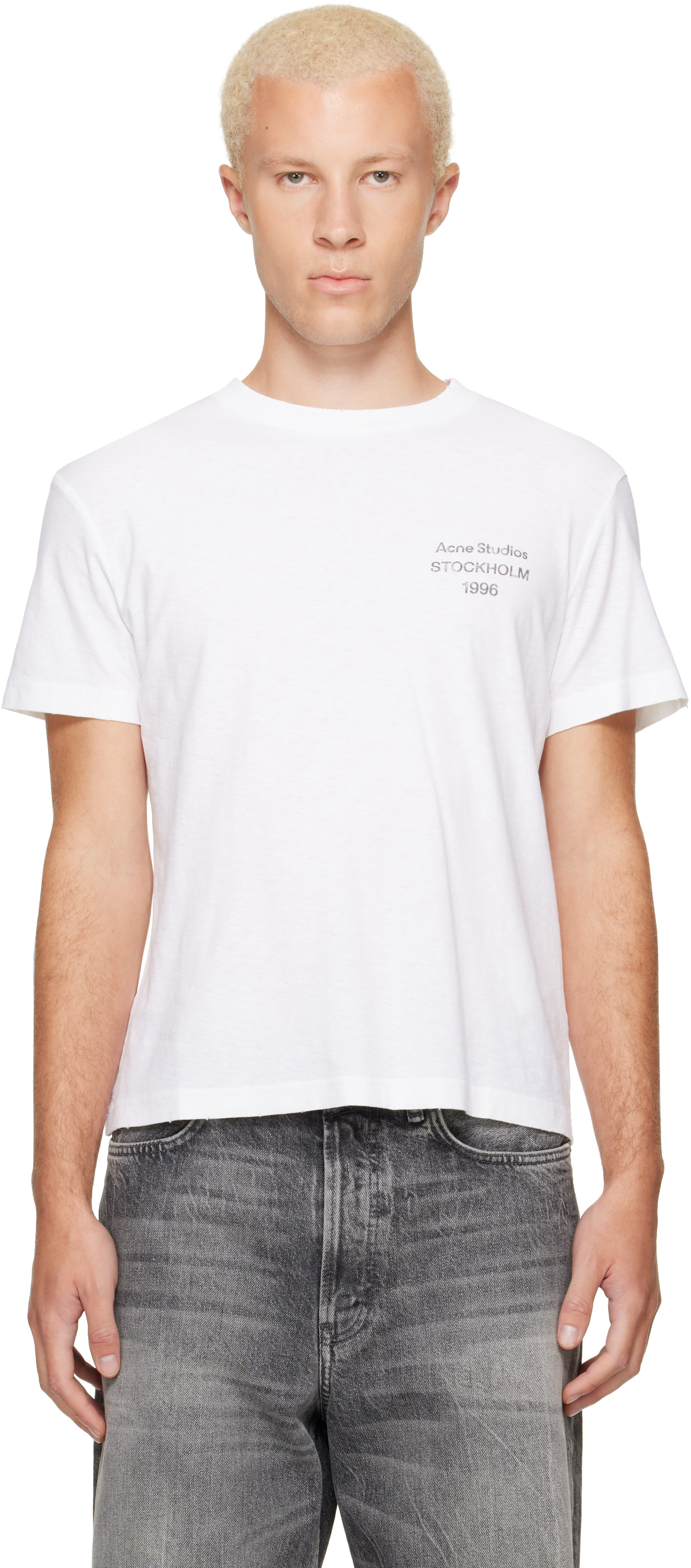 Acne Studios - ホワイト '1996' ロゴ Tシャツ