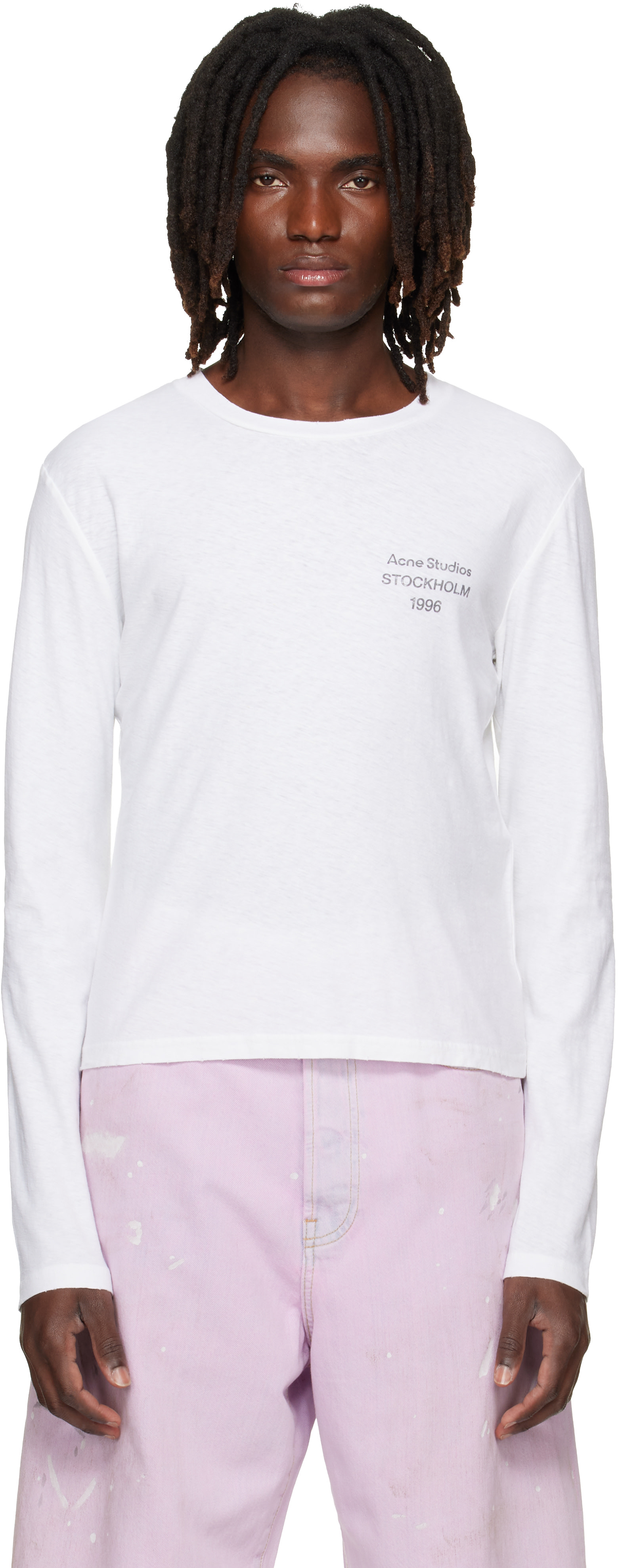 Acne Studios - Off-White Distressed Logo T-shirt