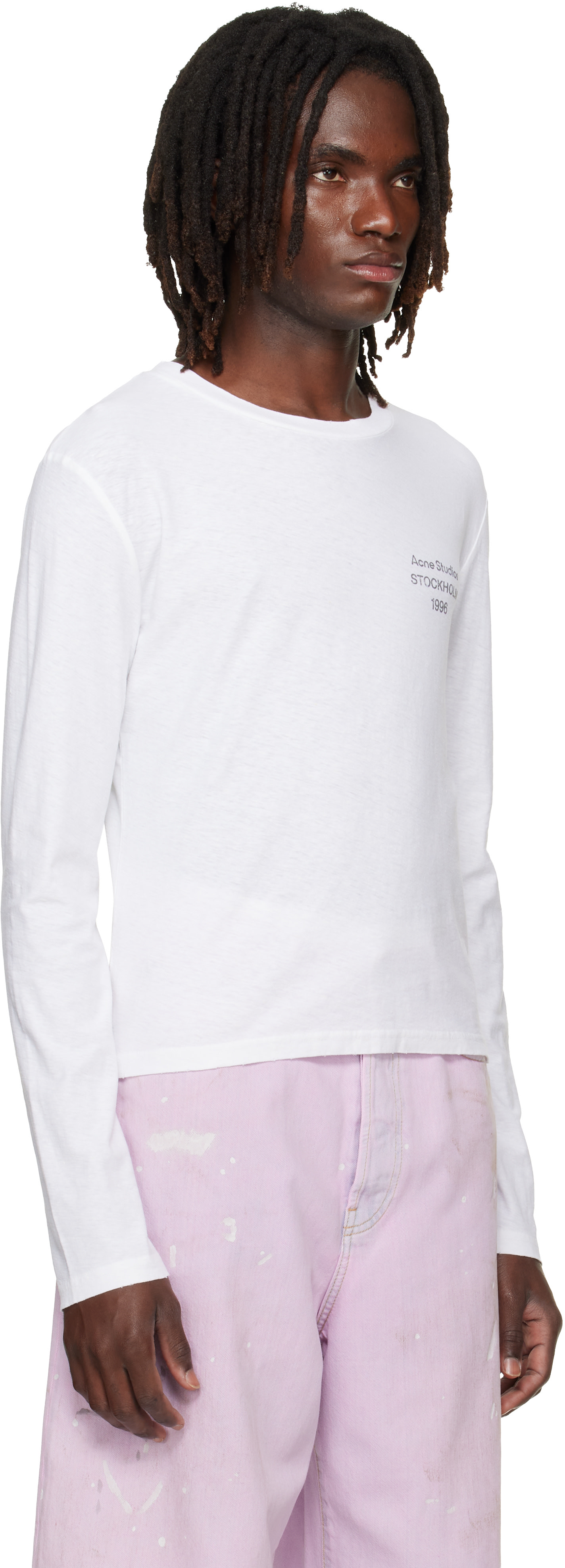 Acne Studios - Off-White Distressed Logo T-shirt