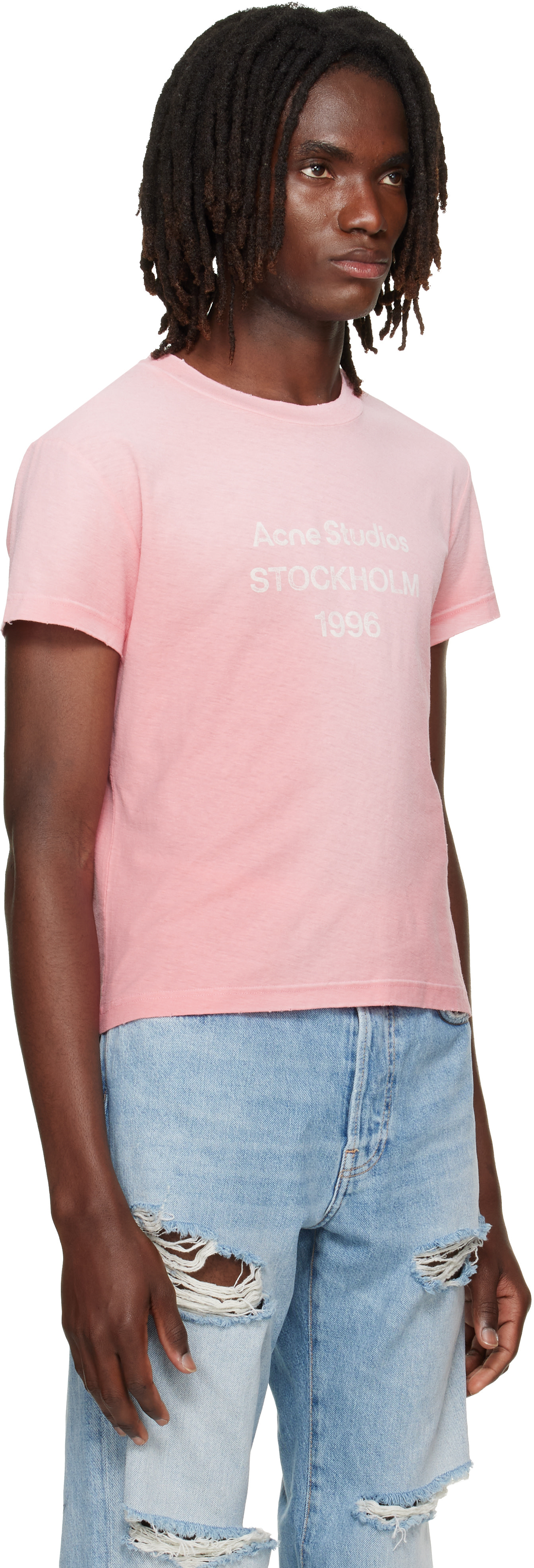 Acne Studios - 핑크 페이딩 티셔츠