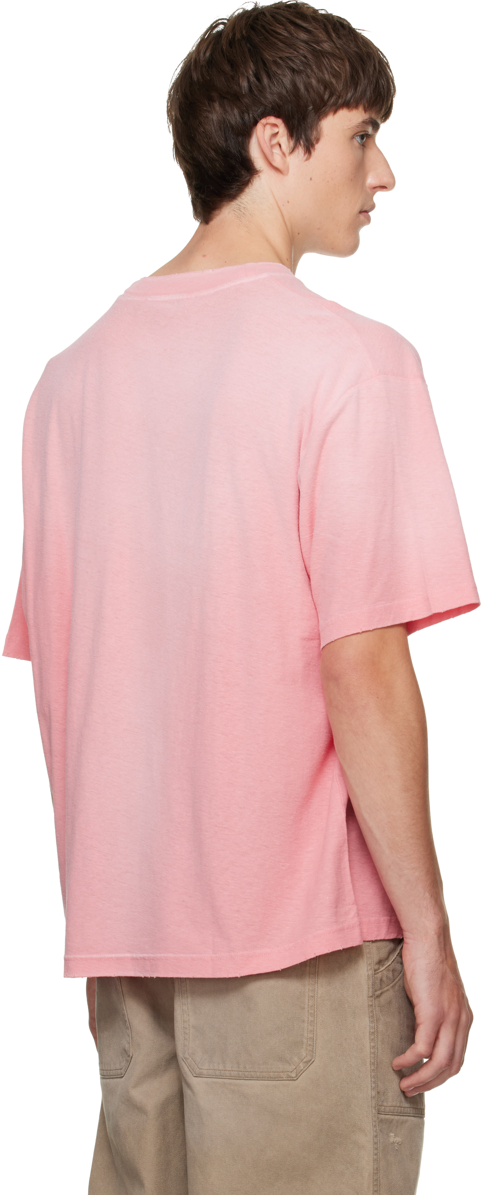 Acne Studios - Pink Sprayed Logo T-shirt