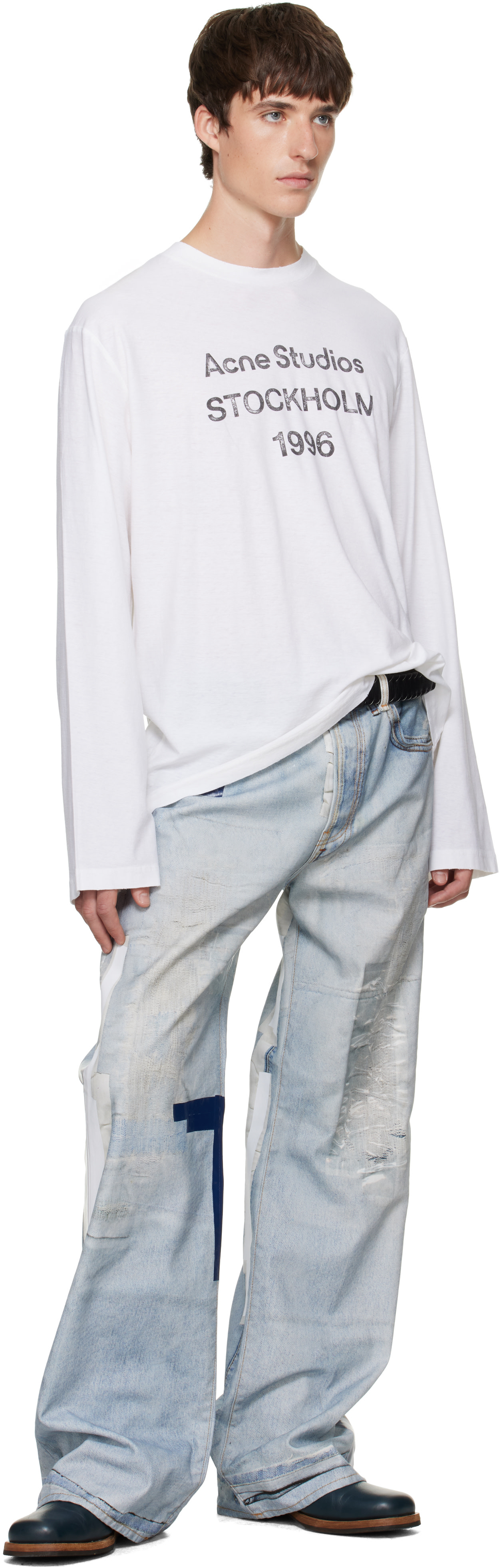Acne Studios - T-shirt '1996' blanc à logo