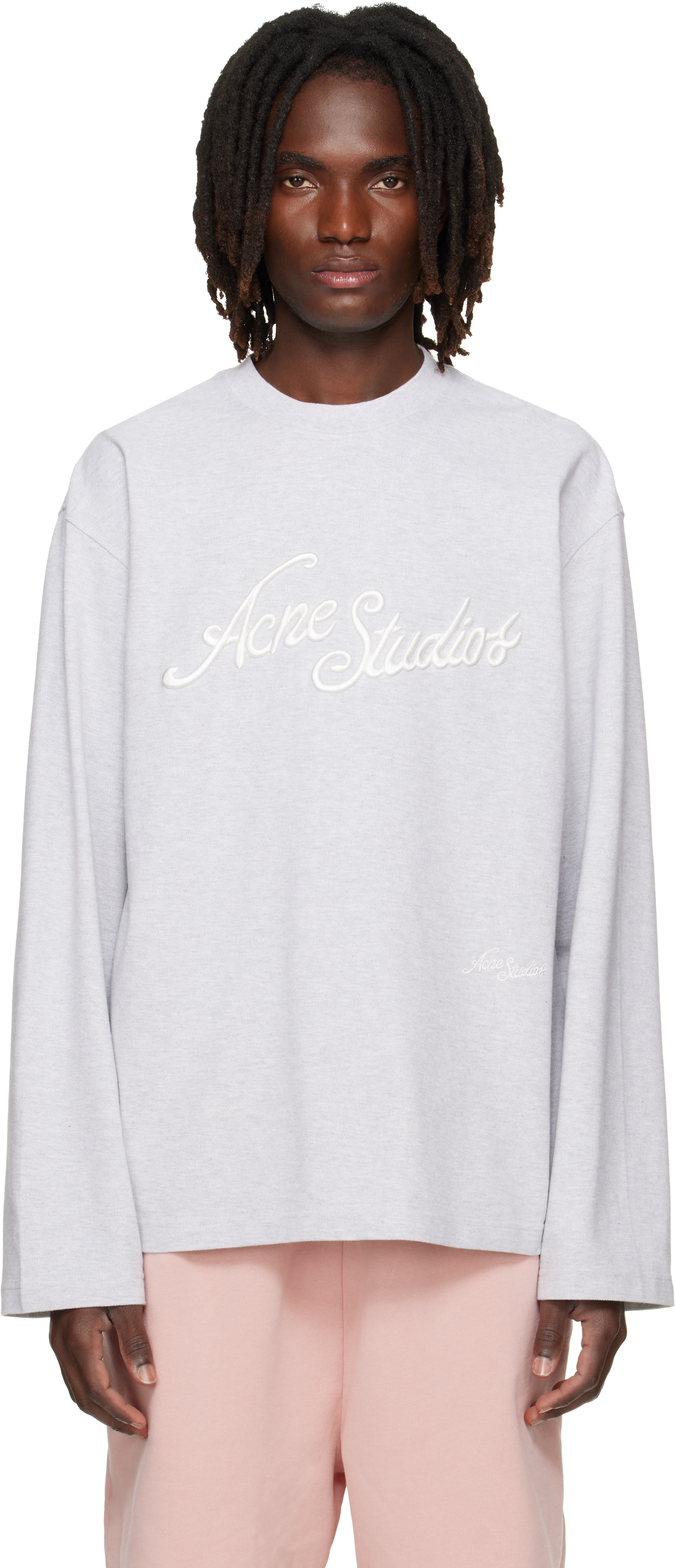 Acne Studios - Gray Embroidered-Logo T-shirt