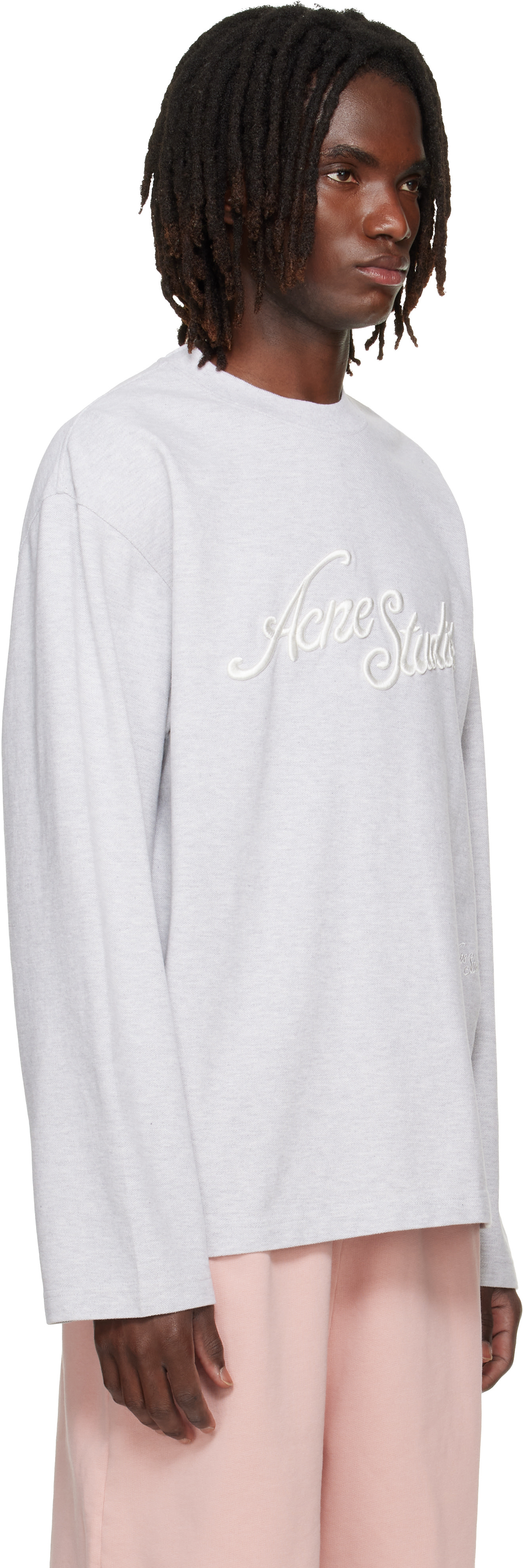 Acne Studios - Gray Embroidered-Logo T-shirt