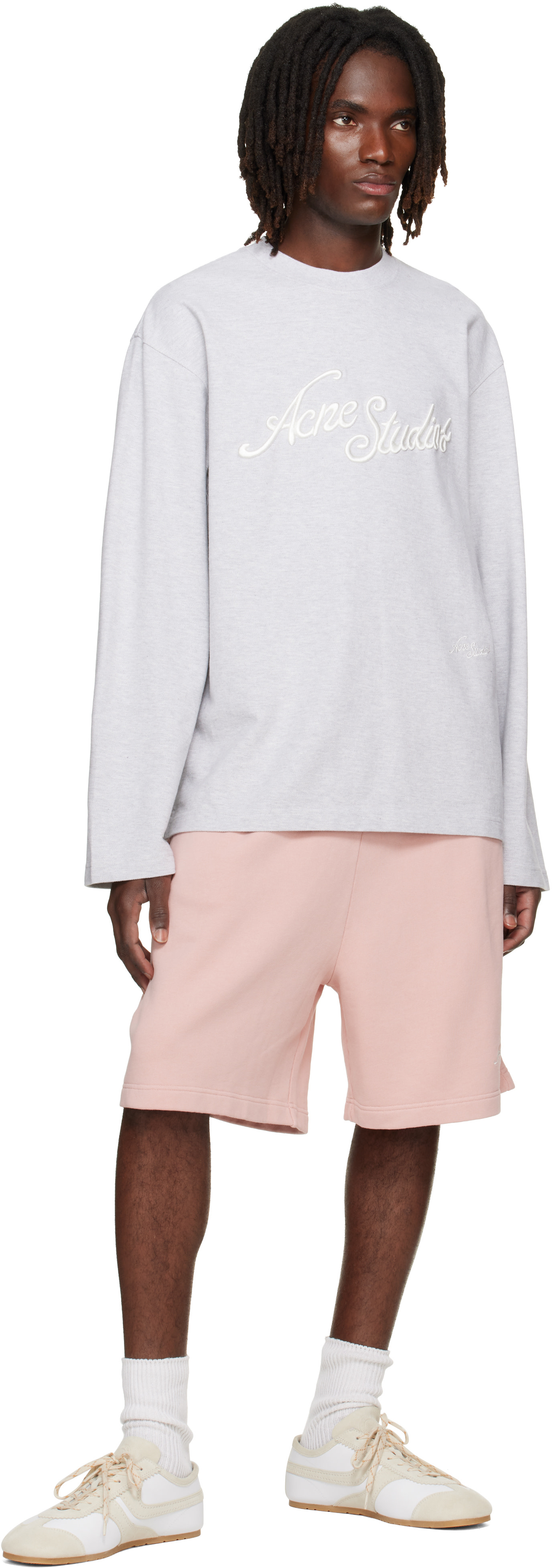 Acne Studios - Gray Embroidered-Logo T-shirt
