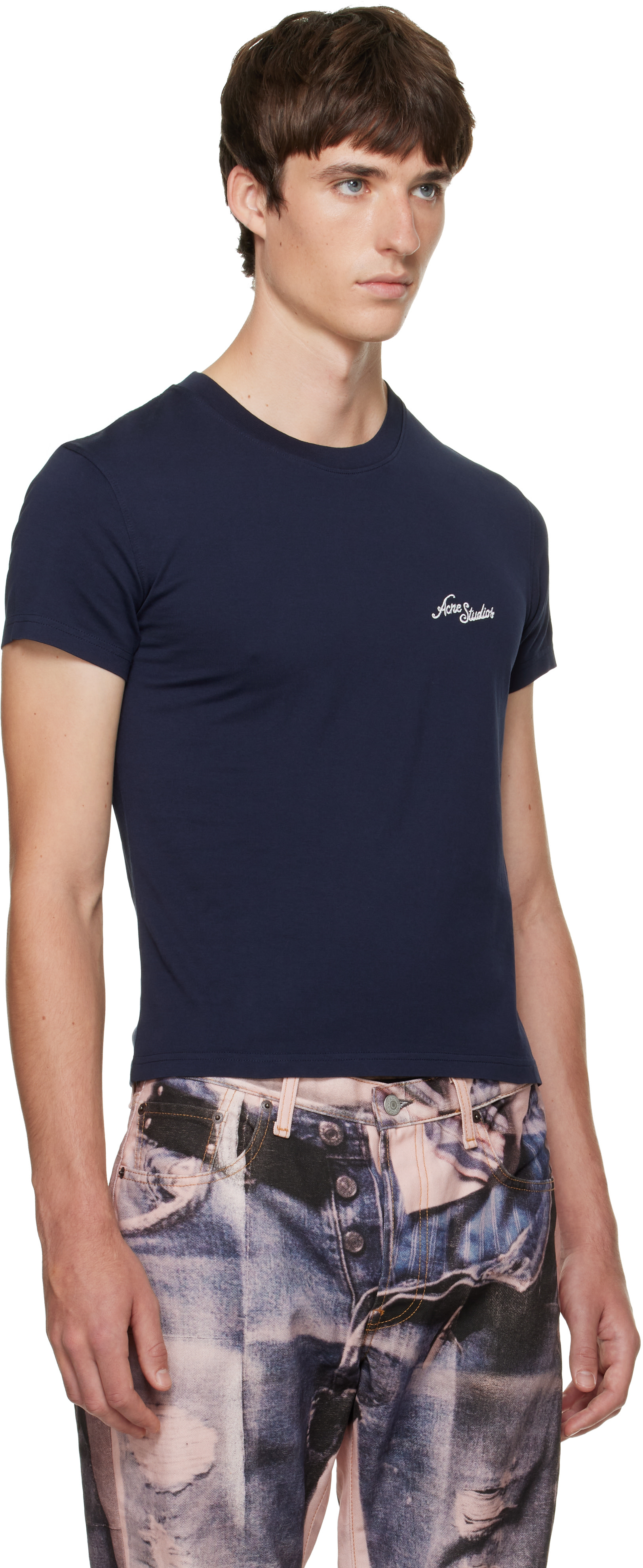 Acne Studios - Navy Jersey Logo T-shirt
