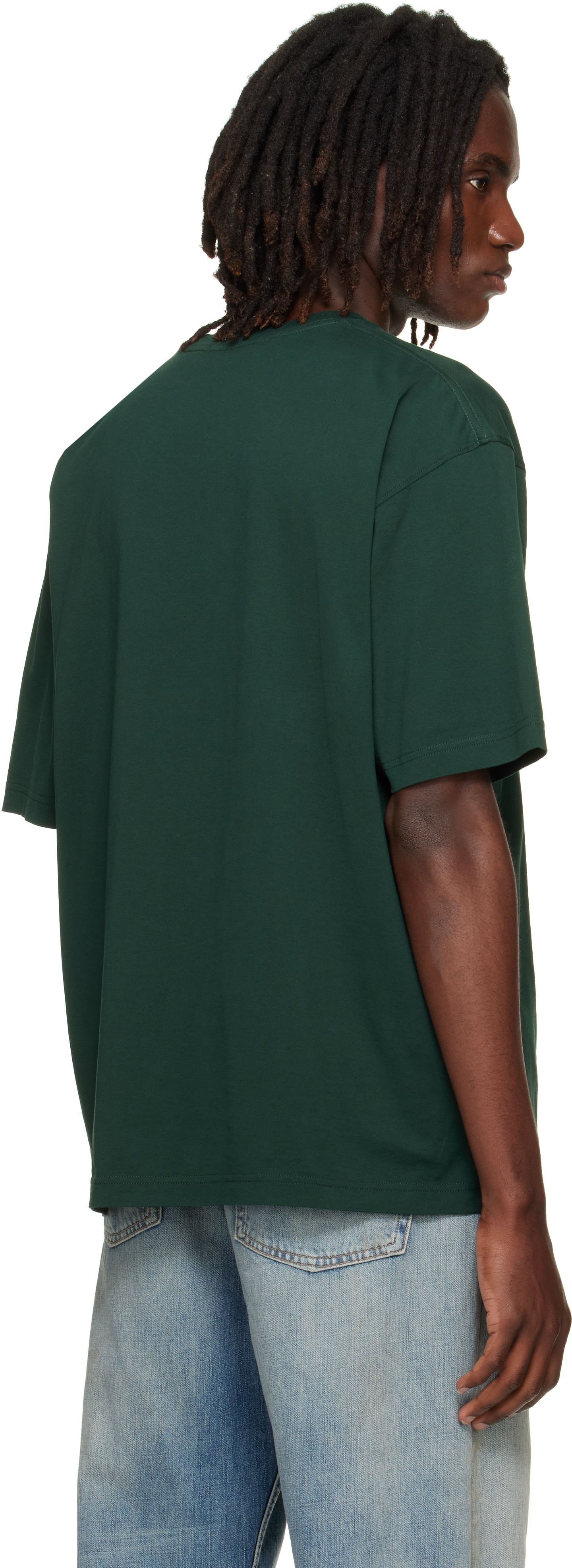 Acne Studios - T-shirt vert à logo brodé