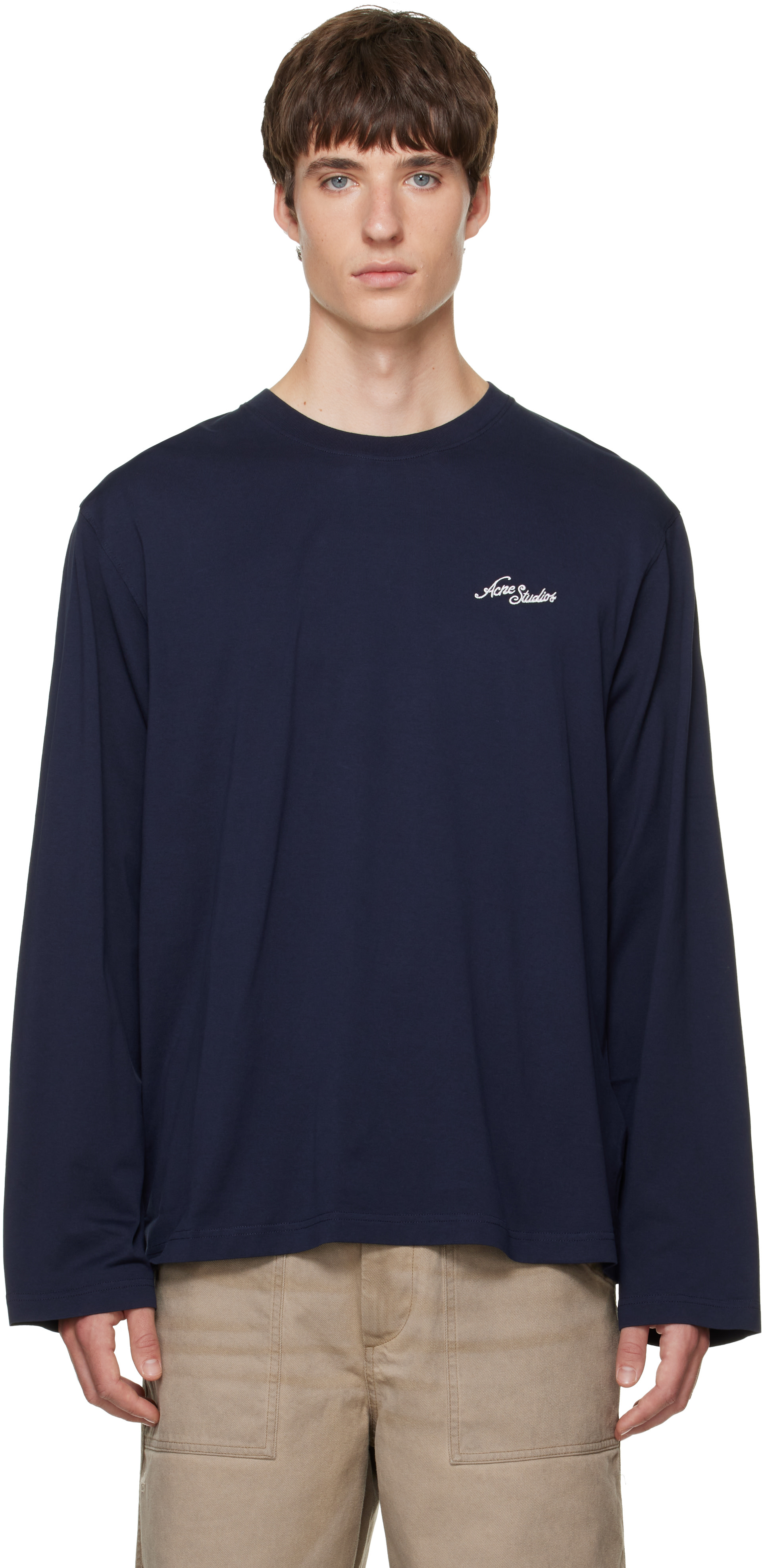 Acne Studios - Navy Jersey Logo T-shirt