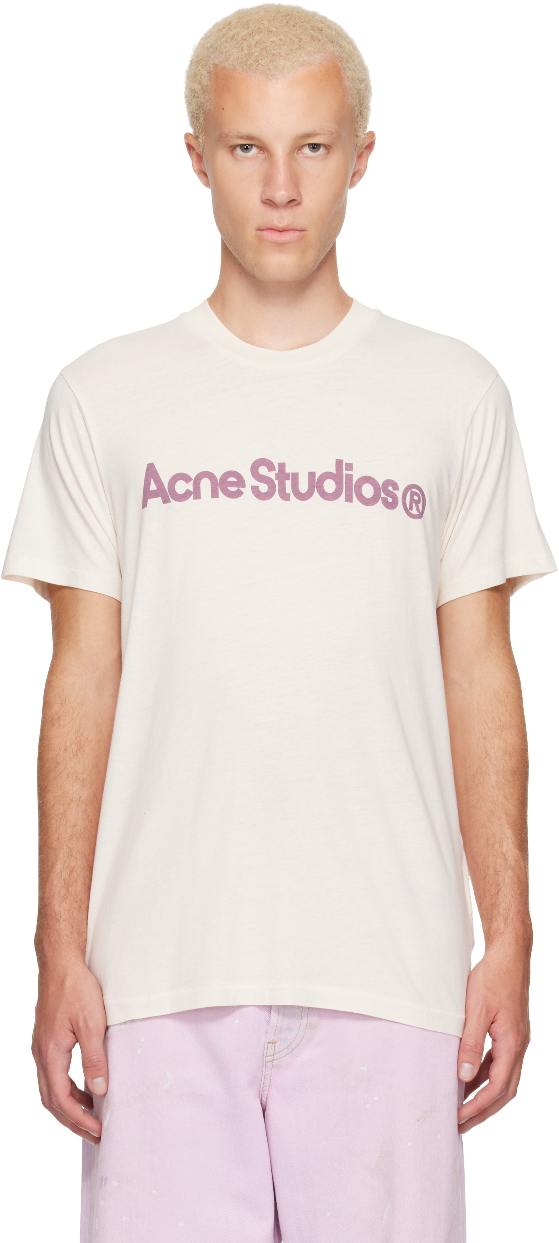 Acne Studios - T-shirt graphique blanc cassé