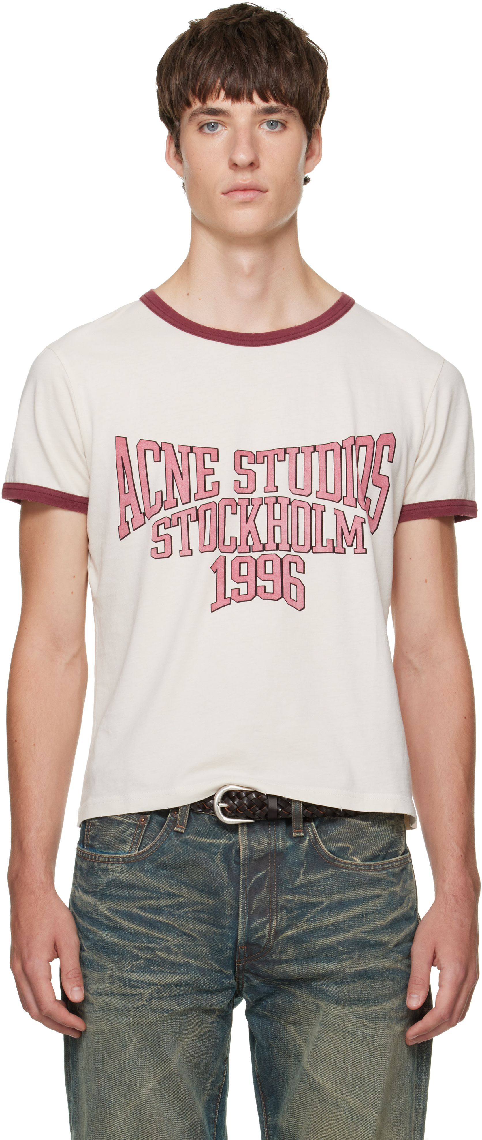 Acne Studios - T-shirt graphique blanc cassé