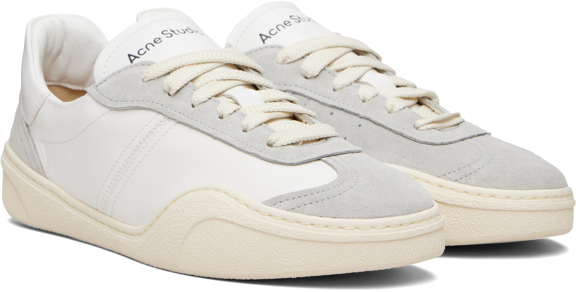 Acne Studios - Gray & White Leather Sneakers