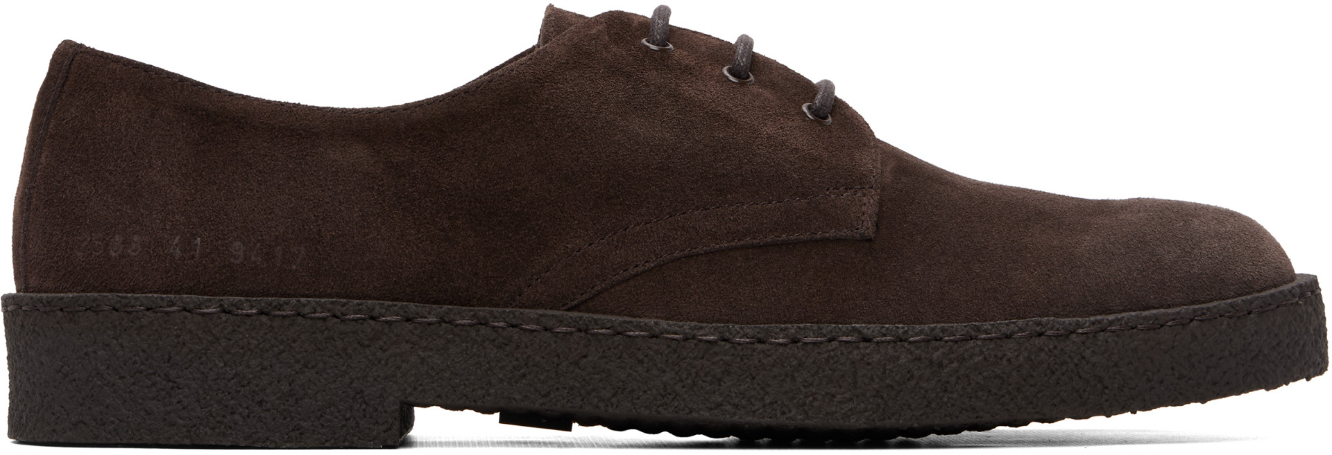 Common Projects - Brown Suede Rubber Sole Derbys