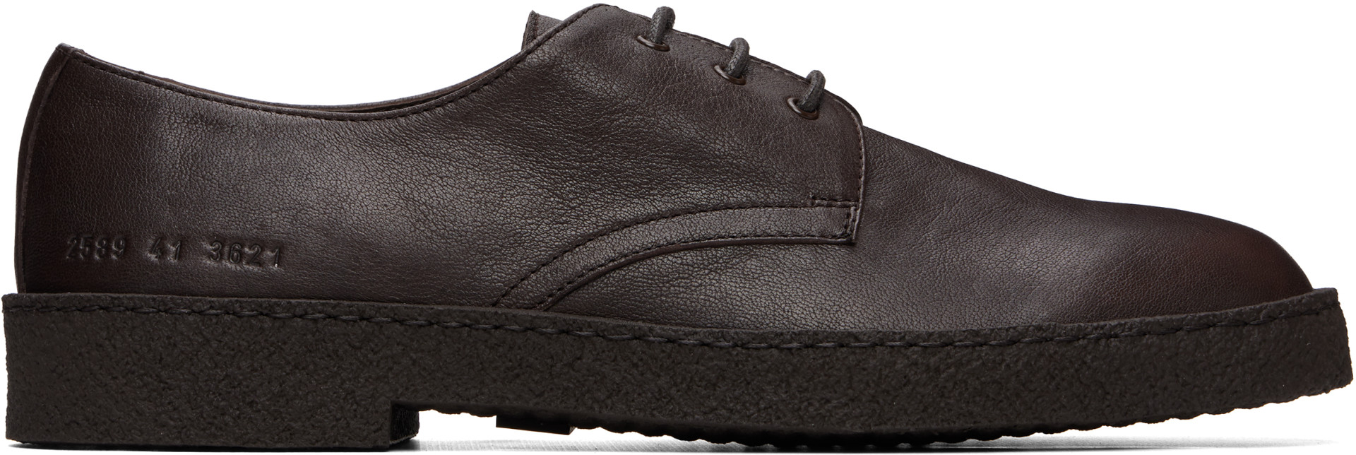 Common Projects - Brown Leather Rubber Sole Derbys