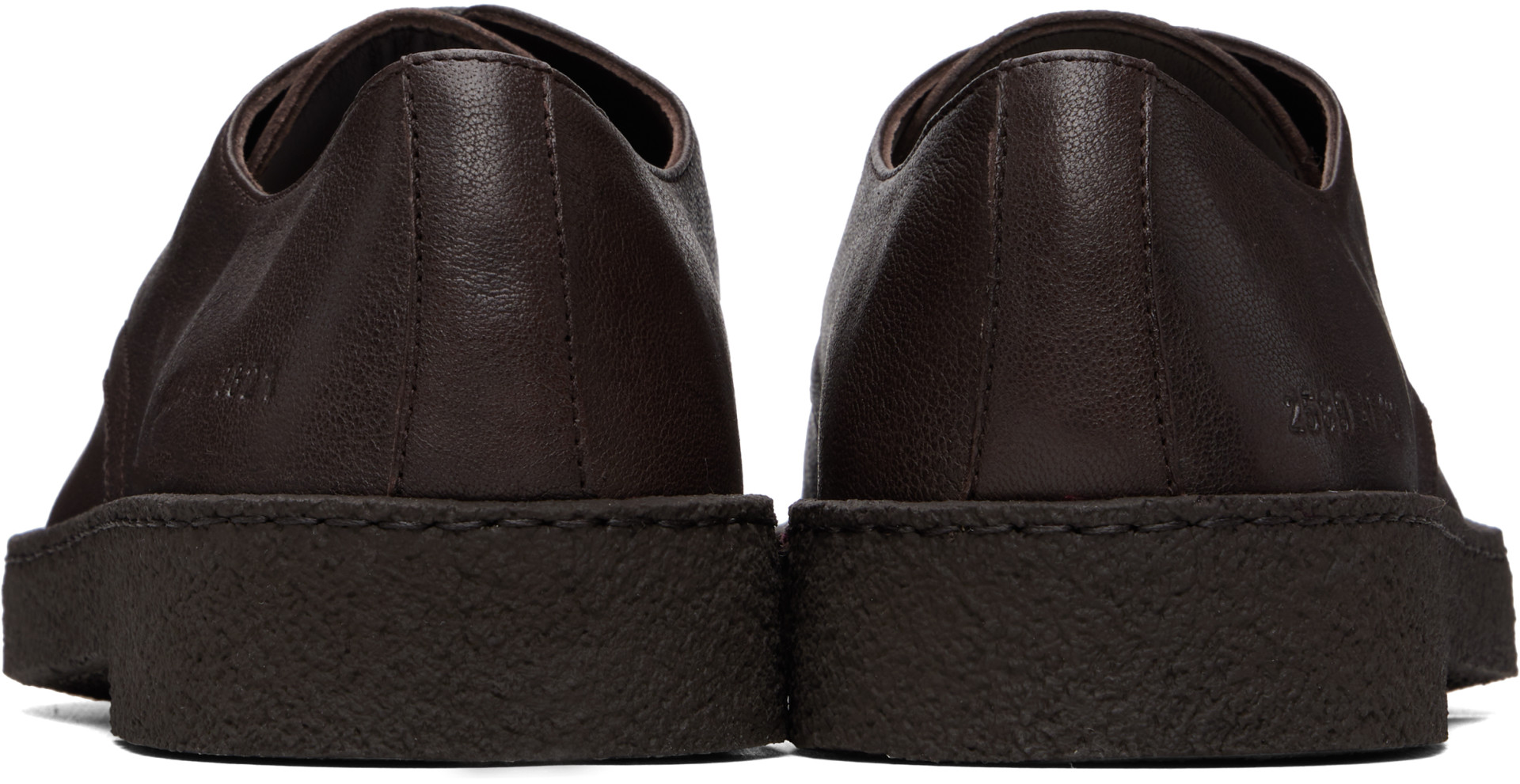 Common Projects - Brown Leather Rubber Sole Derbys